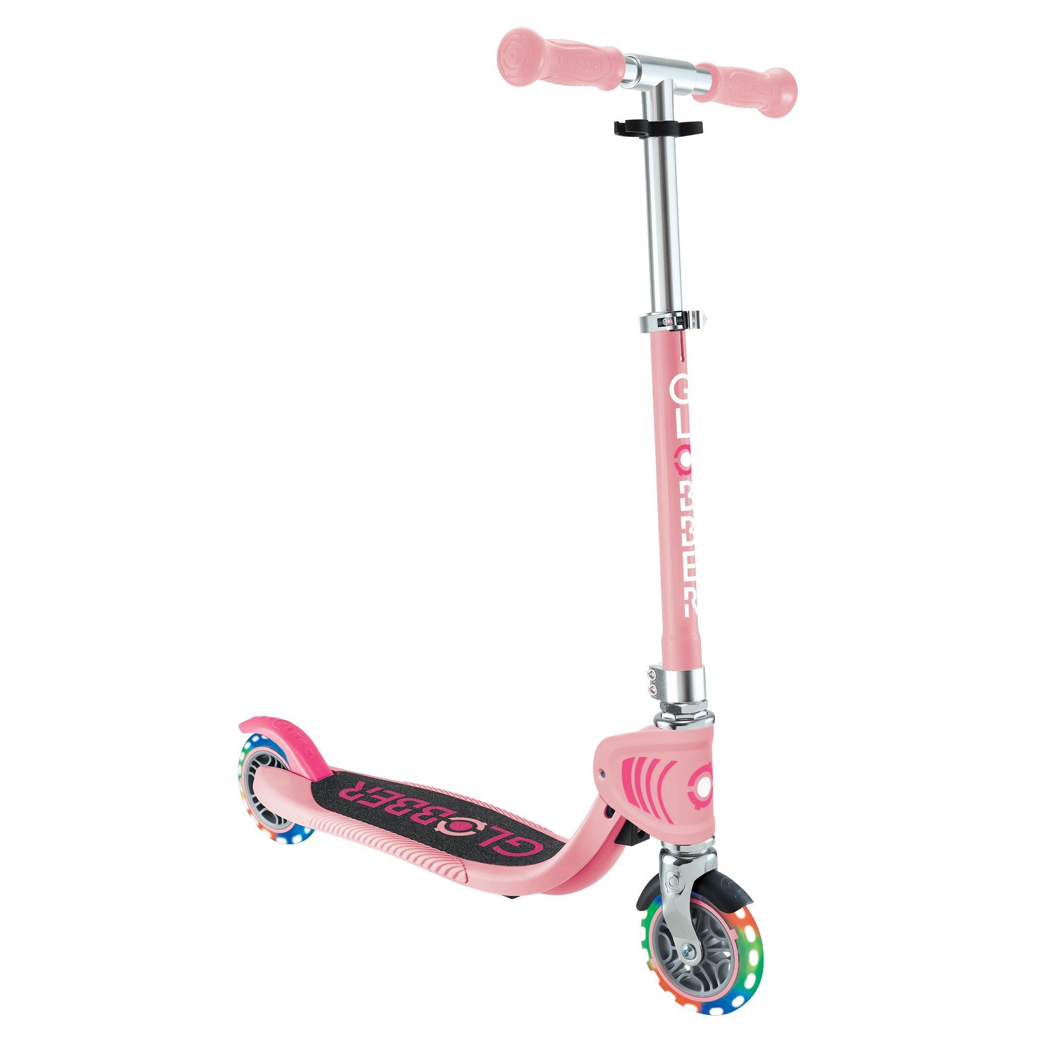 Globber  Kids Flow Foldable Junior Lights - Pastel Pink - 73 x 65 x