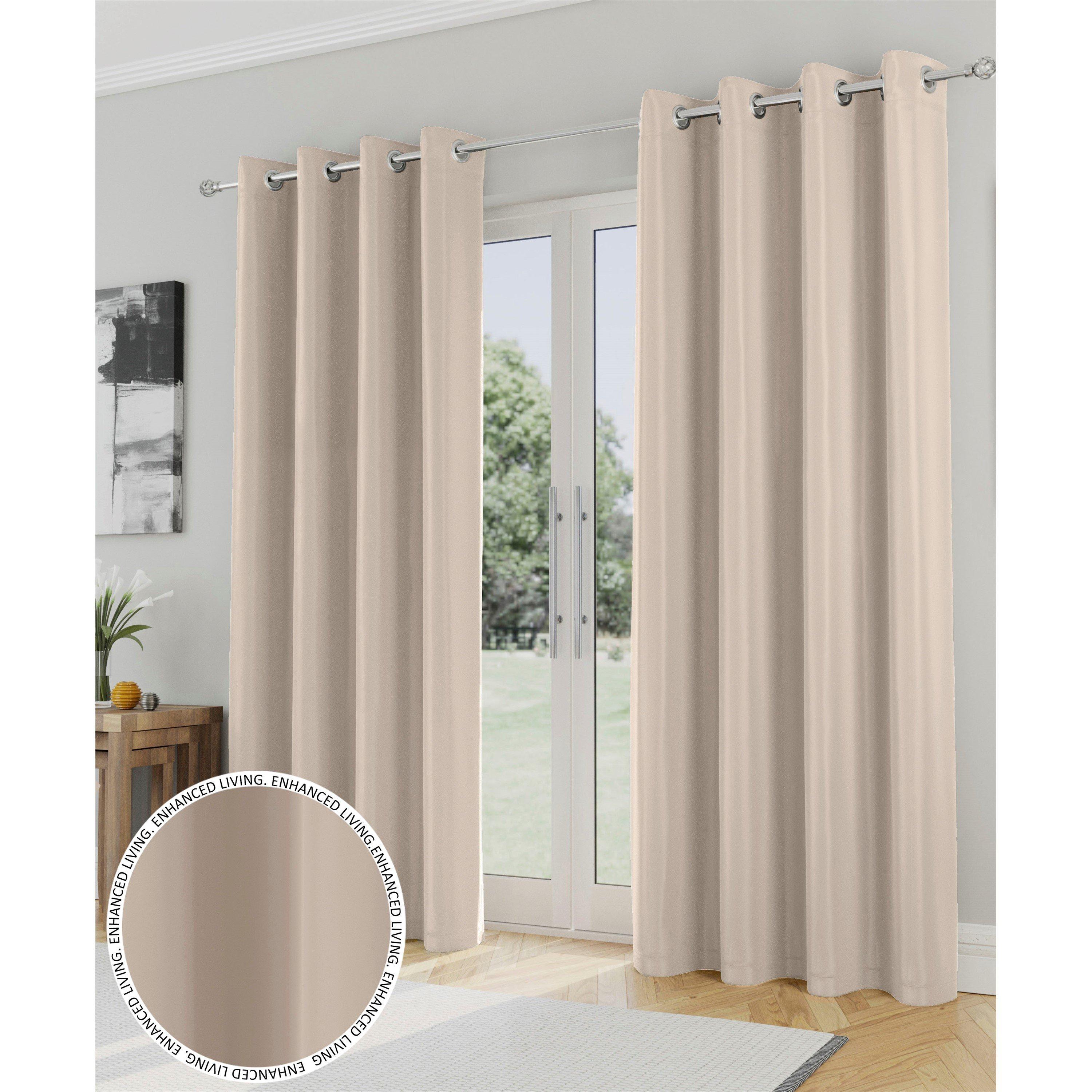 Natural - Enhanced Living - Supersoft Natural Thermal Blockout Eyelet Curtains - 1