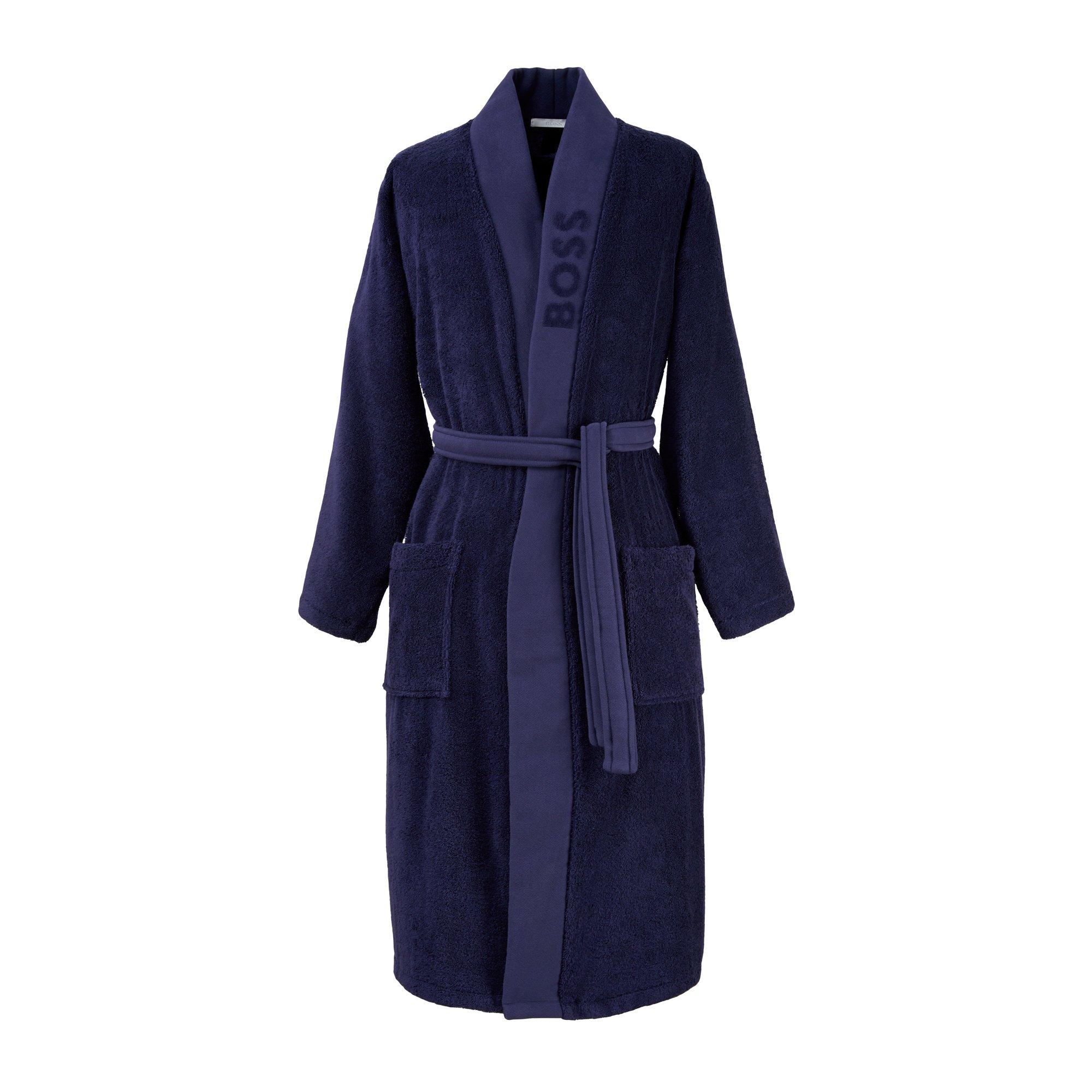 Navy - Boss Home - Kimono Cotton Bathrobe - 1
