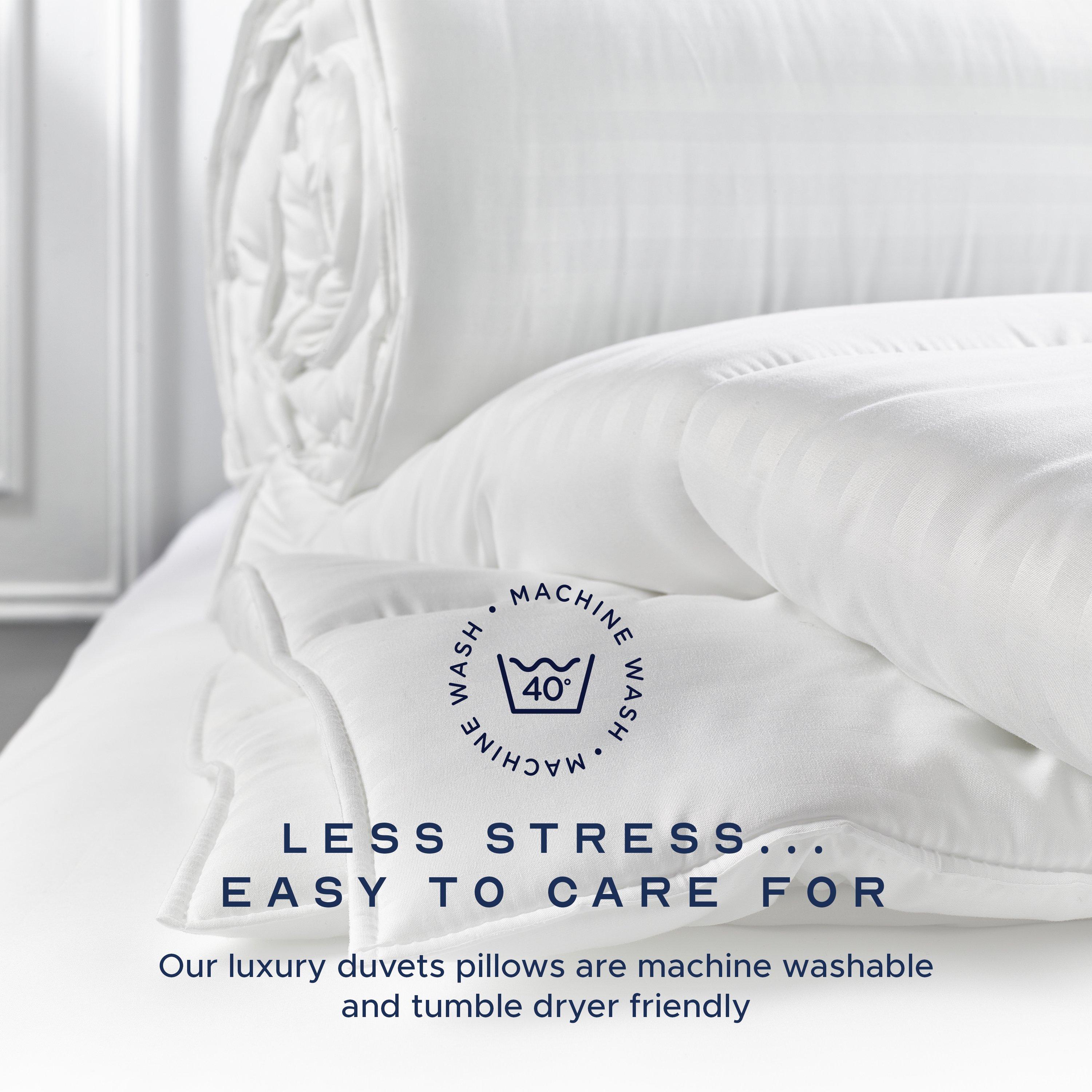 White - Snuggledown - Hotel Embossed 4.5 Tog Duvet Bundle - 15