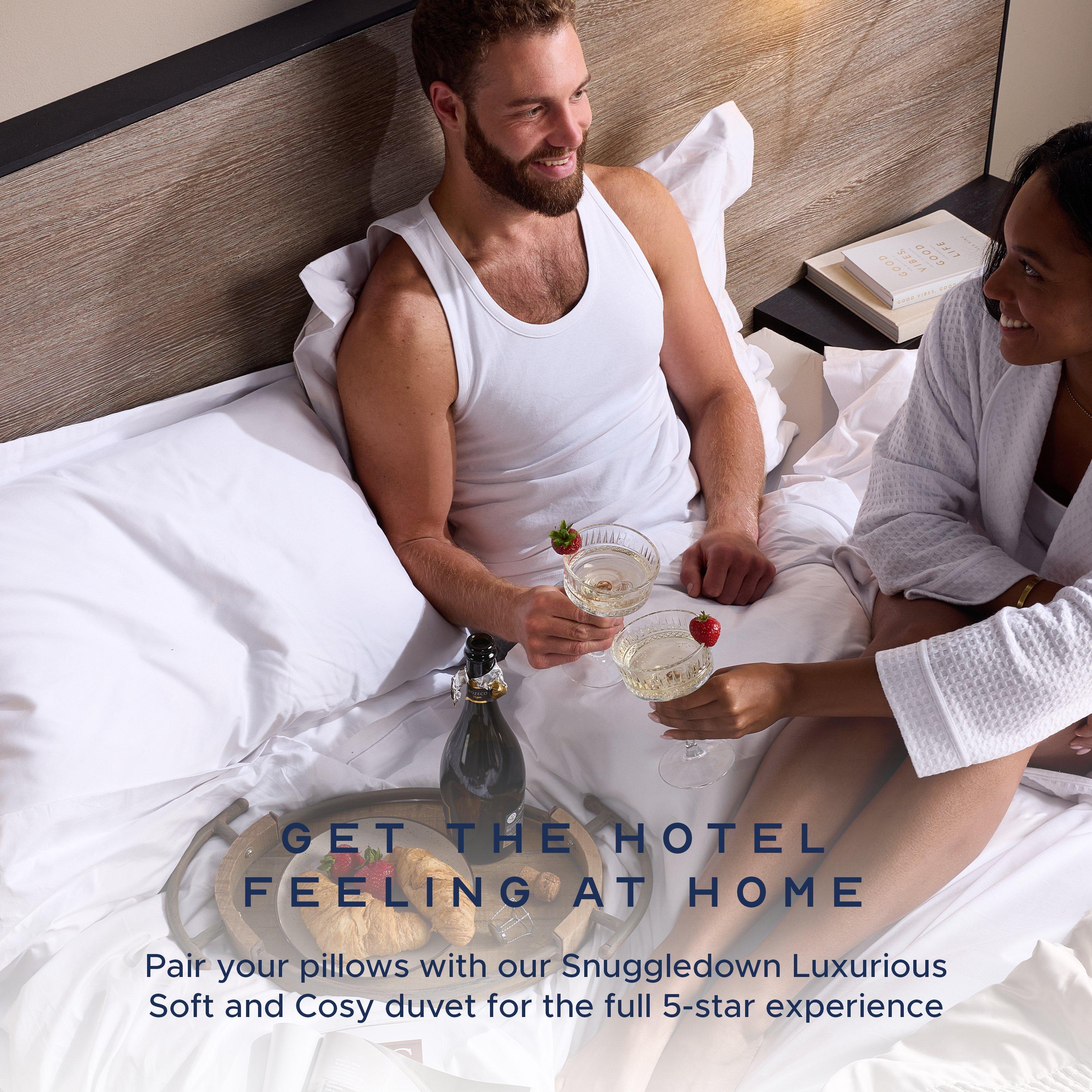 White - Snuggledown - Hotel Embossed 4.5 Tog Duvet Bundle - 16
