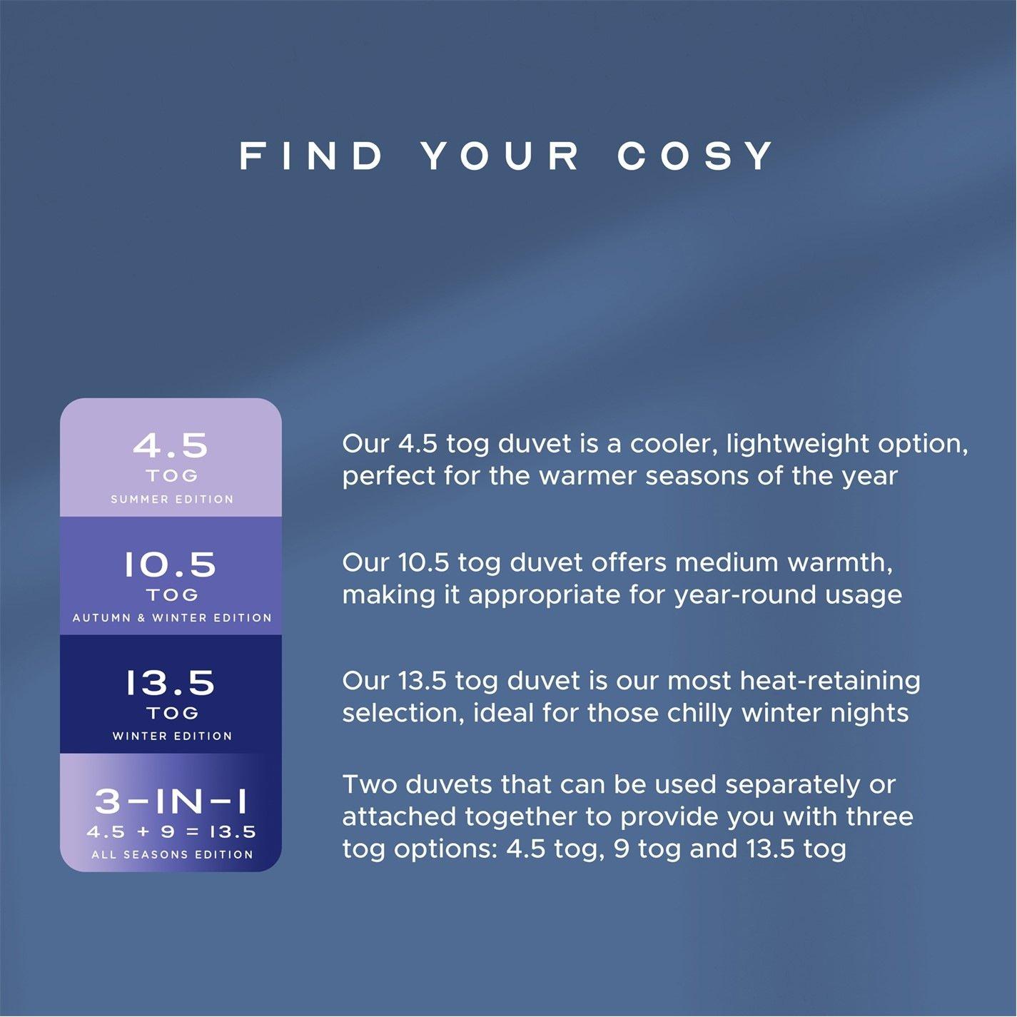 White - Snuggledown - Hotel Embossed 4.5 Tog Duvet Bundle - 9