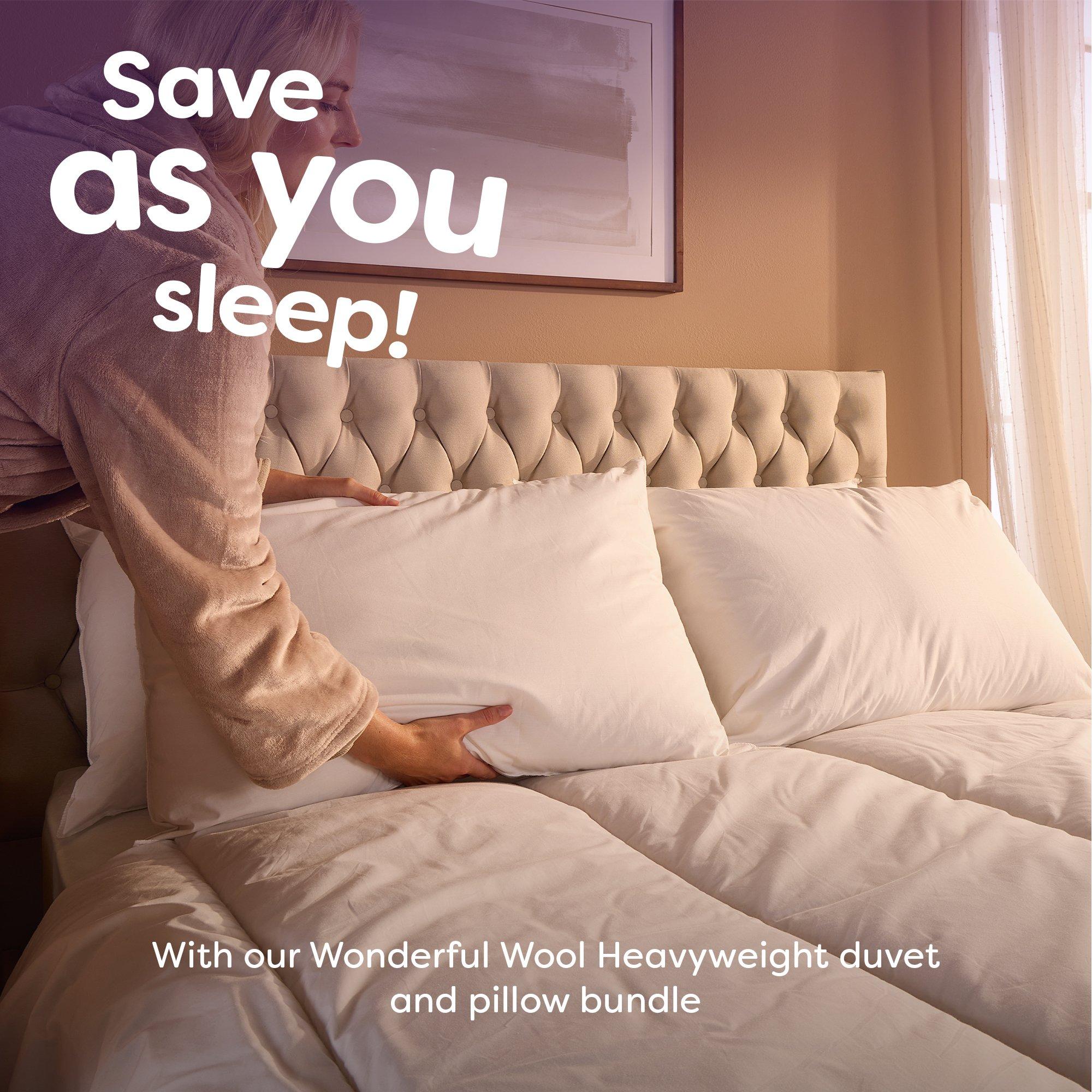 White - Slumberdown - Wonderful Wool Heavyweight Duvet + 2 Pillows - 7