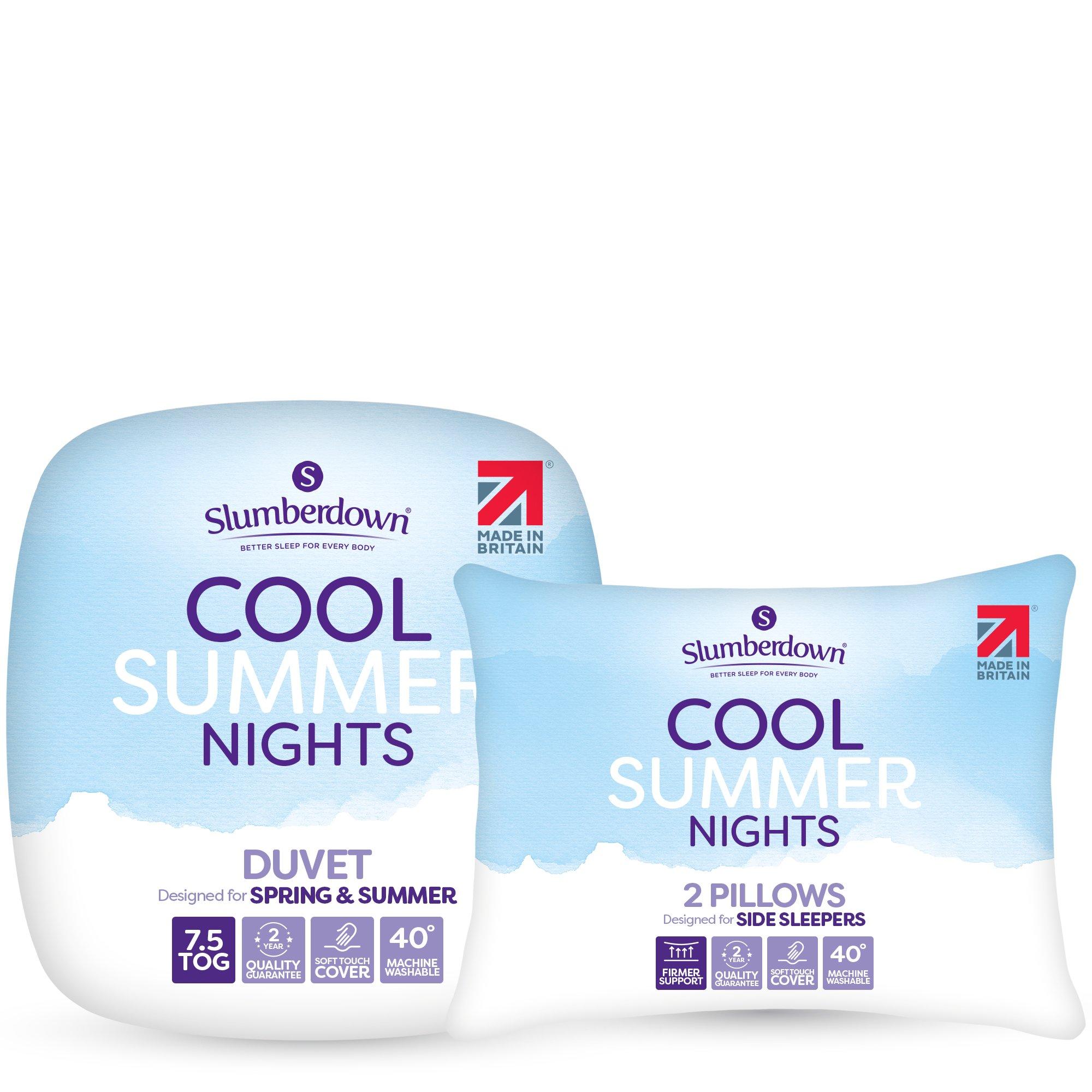 White - Slumberdown - Cool Summer Nights 7.5 Duvet + 2 Pillows - 1