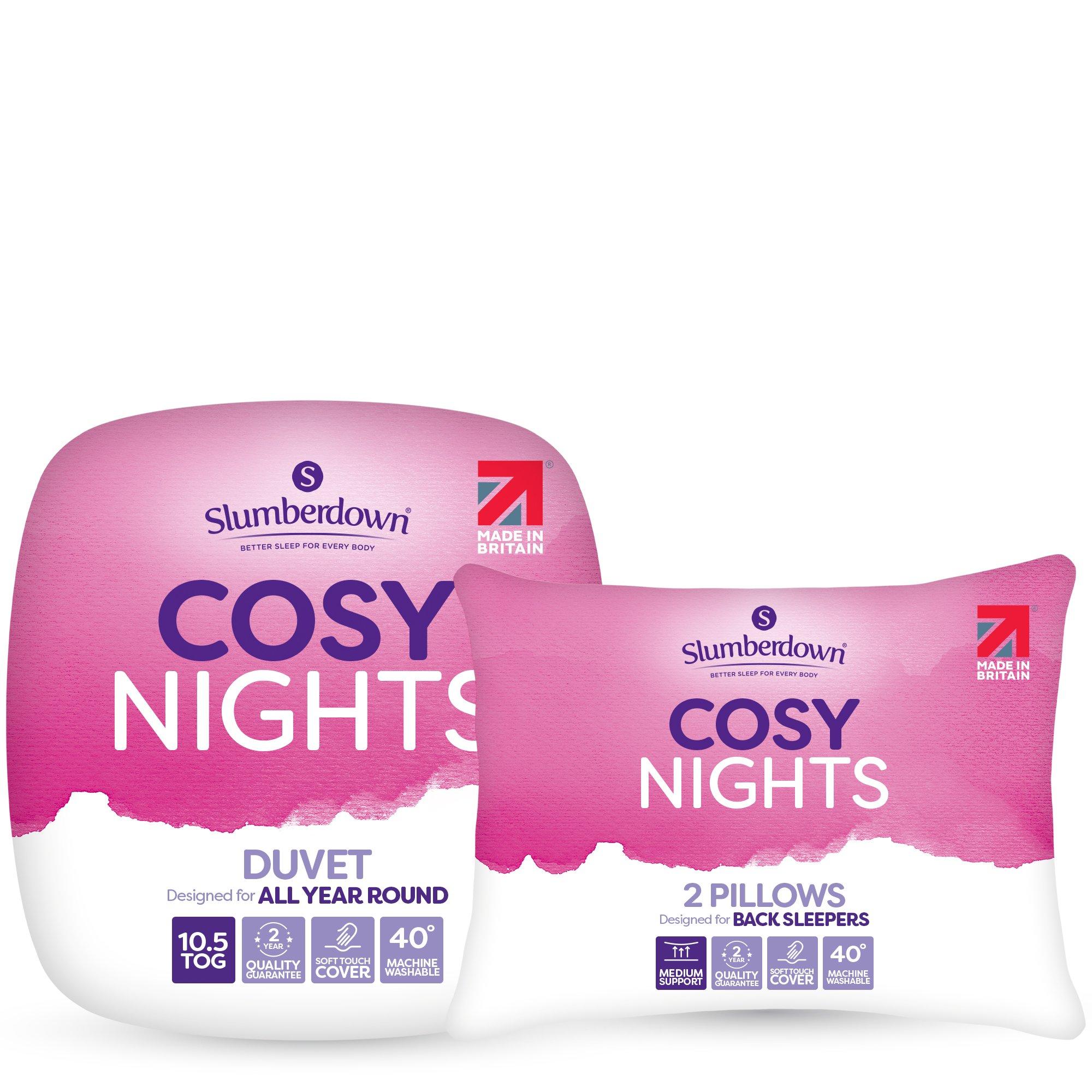 White - Slumberdown - Cosy Nights 10.5 Tog Duvet + 2 Pillows - 1