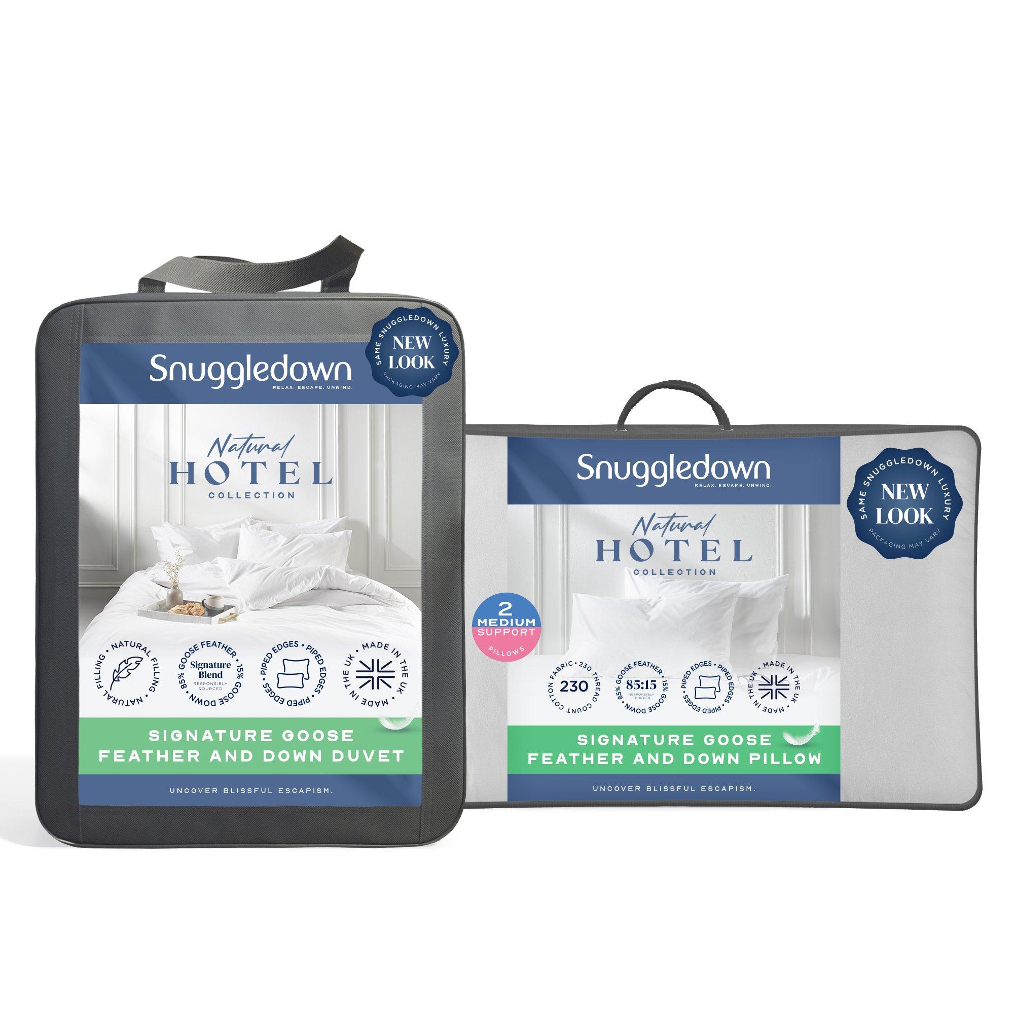 Snuggledown Goose Feather & Down 9 + 4.5 Tog Duvet + 2 Pillows - White - King