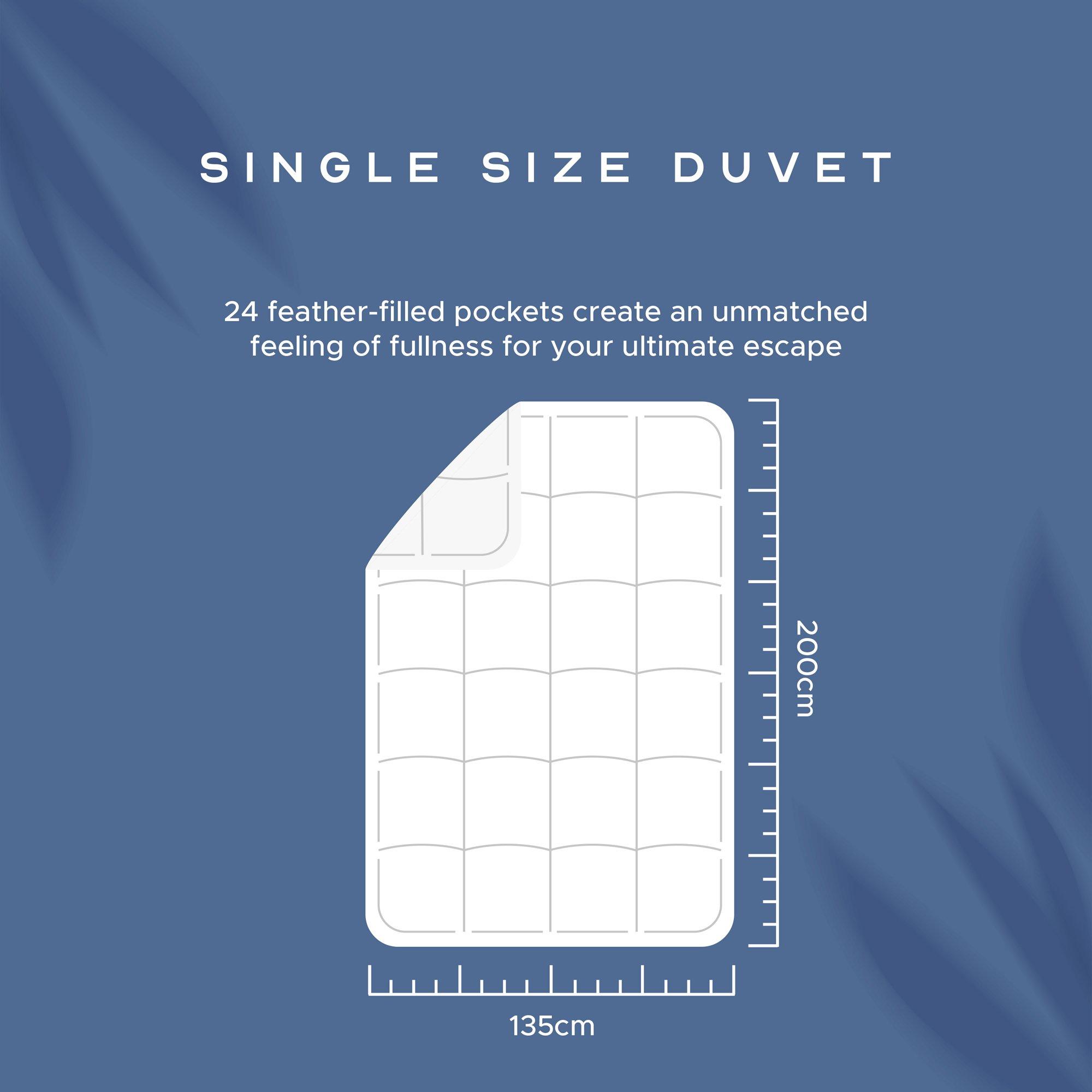 White - Snuggledown - Goose Feather & Down 9 + 4.5 Tog Duvet + 2 Pillows - 6