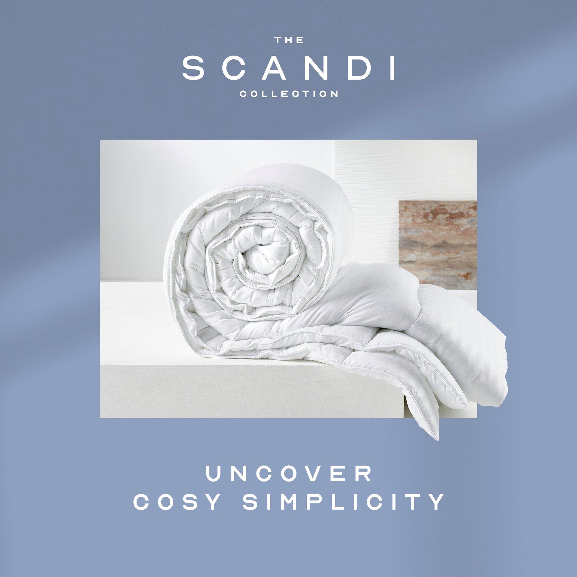 White - Snuggledown - Scandi Hollowfibre 13.5 Tog Duvet + 2 Med Pillows - 14