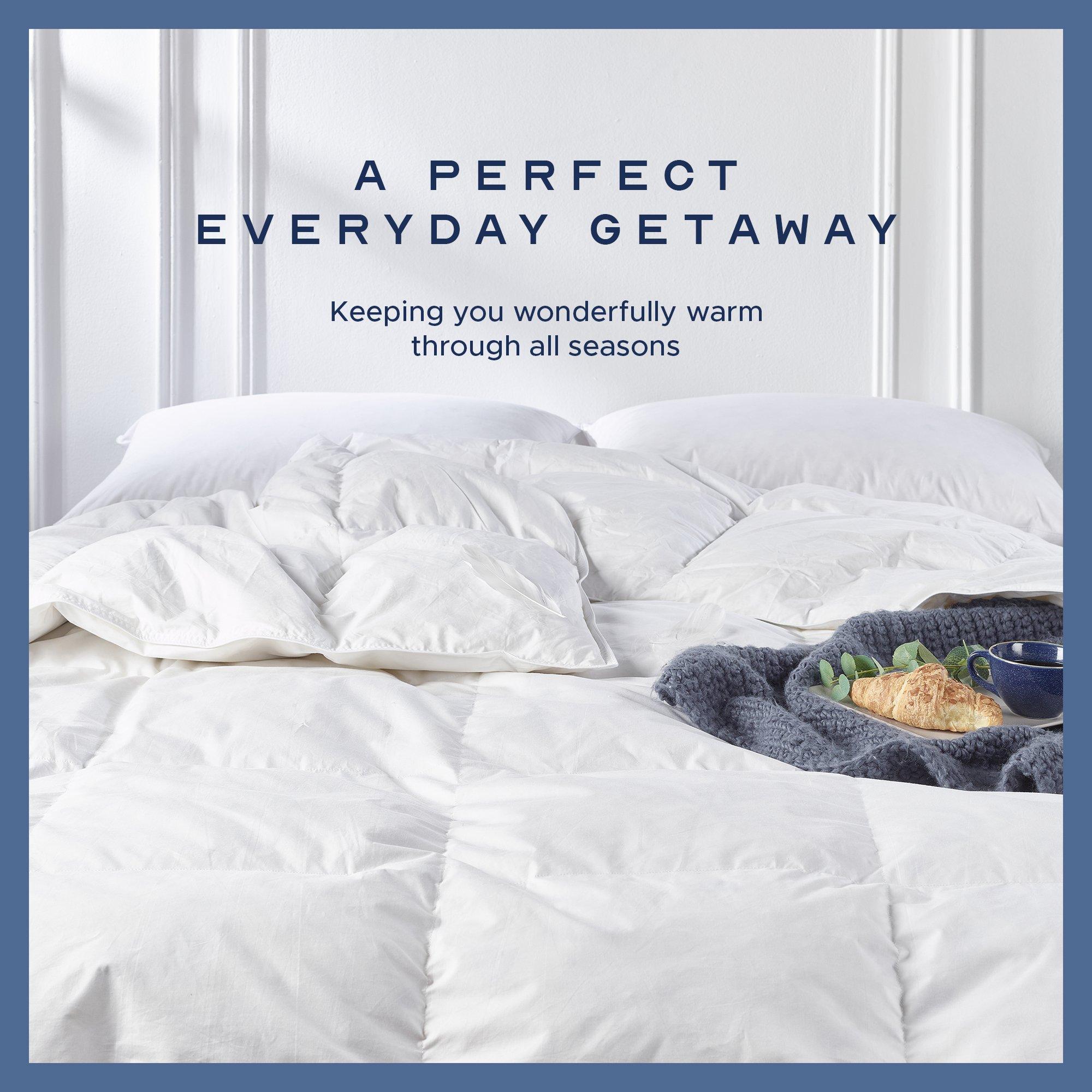 White - Snuggledown - Goose Feather & Down 10.5 Tog Duvet + 2 Pillows - 2