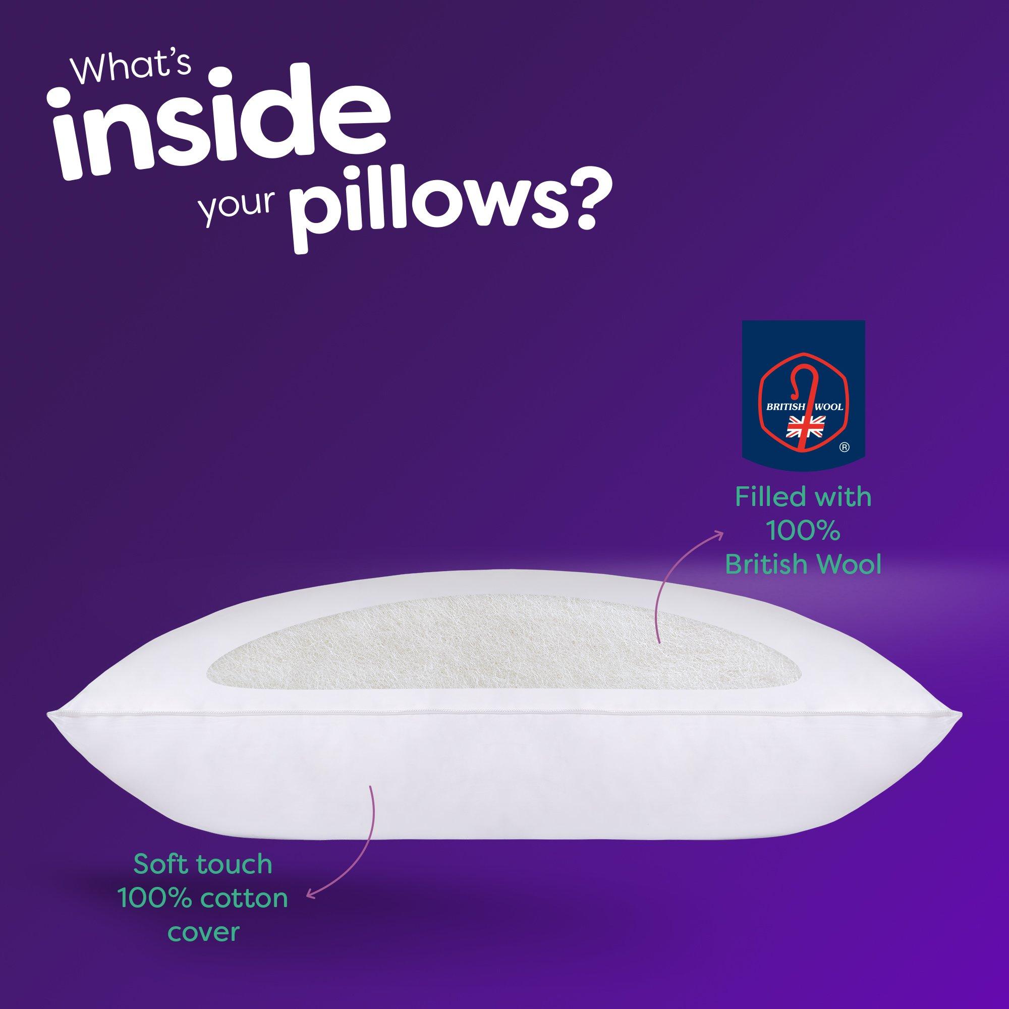 White - Slumberdown - Wonderful Wool Lightweight Duvet + 2 Pillows - 12