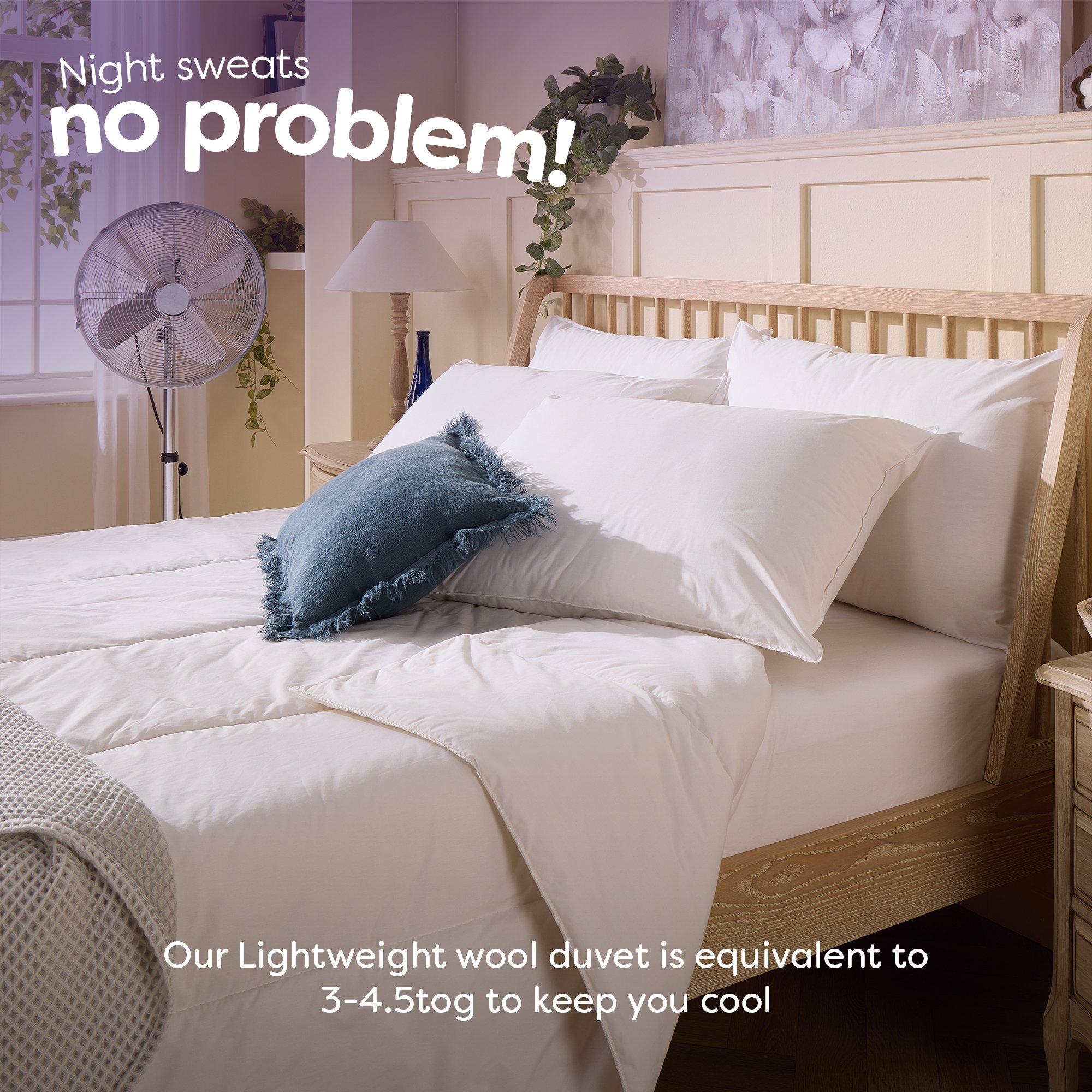 White - Slumberdown - Wonderful Wool Lightweight Duvet + 2 Pillows - 6