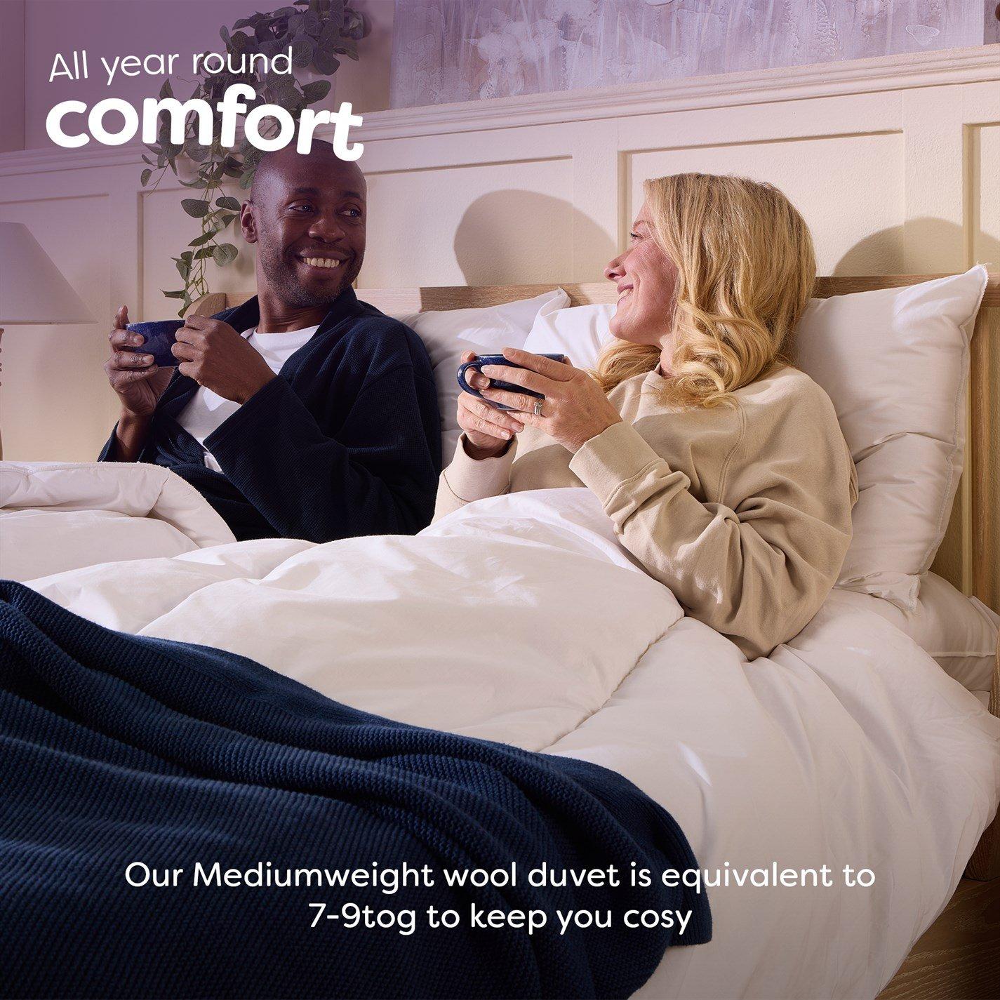 White - Slumberdown - Wonderful Wool Mediumweight Duvet + 2 Pillows - 3