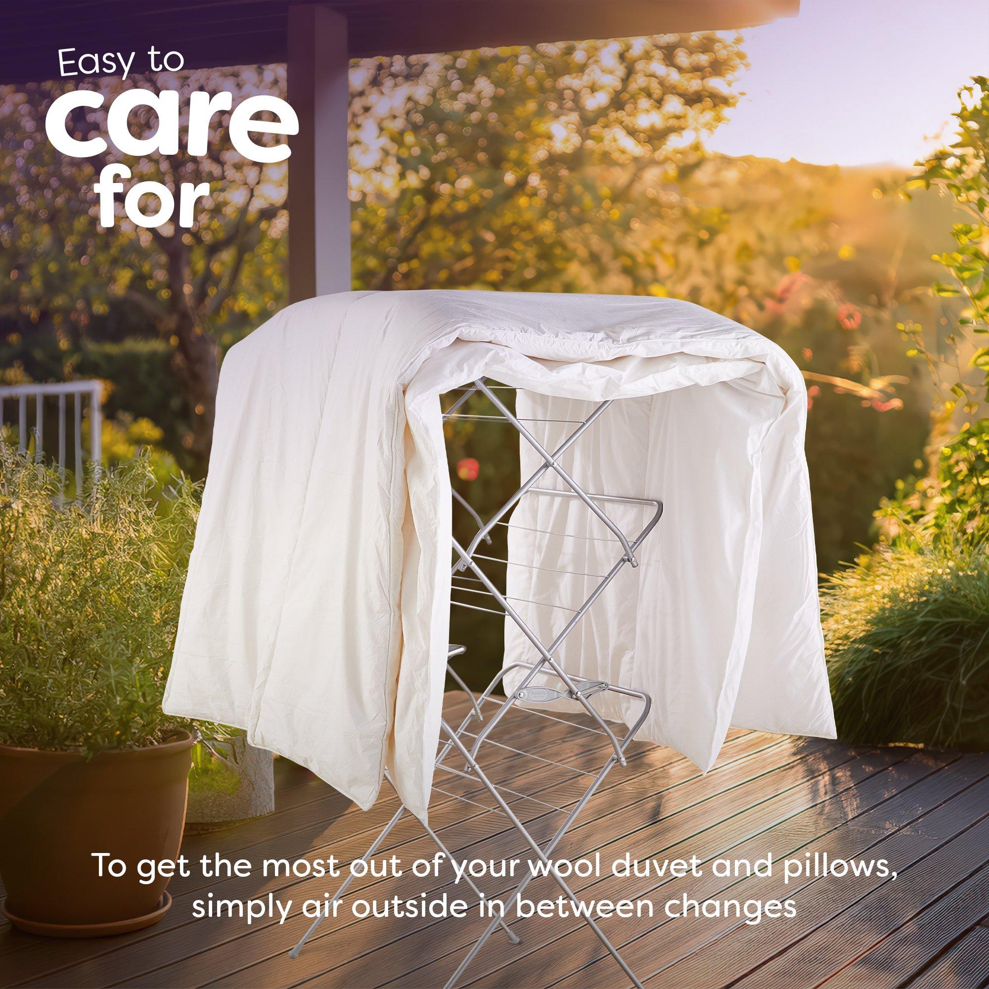 White - Slumberdown - Wonderful Wool Mediumweight Duvet + 2 Pillows - 10