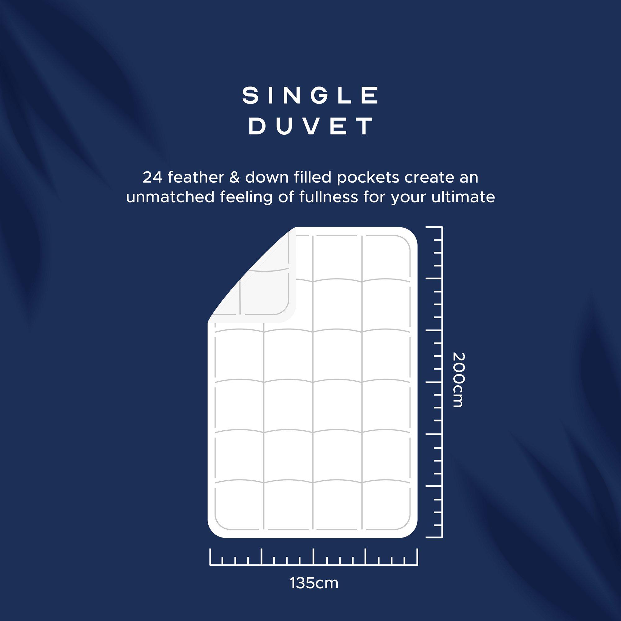 White - Snuggledown - Hungarian Goose Down 4.5 Tog Duvet + 2 Pillows - 6