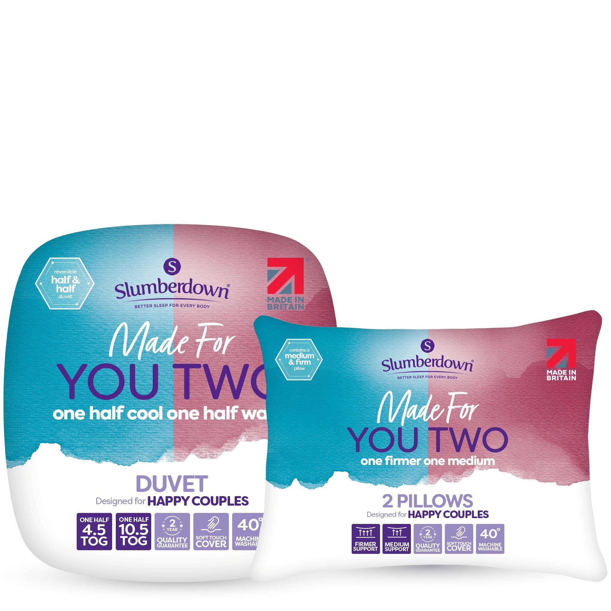 White - Slumberdown - Made For You Two Duvet 2 Medium/Firm Pillows - 1