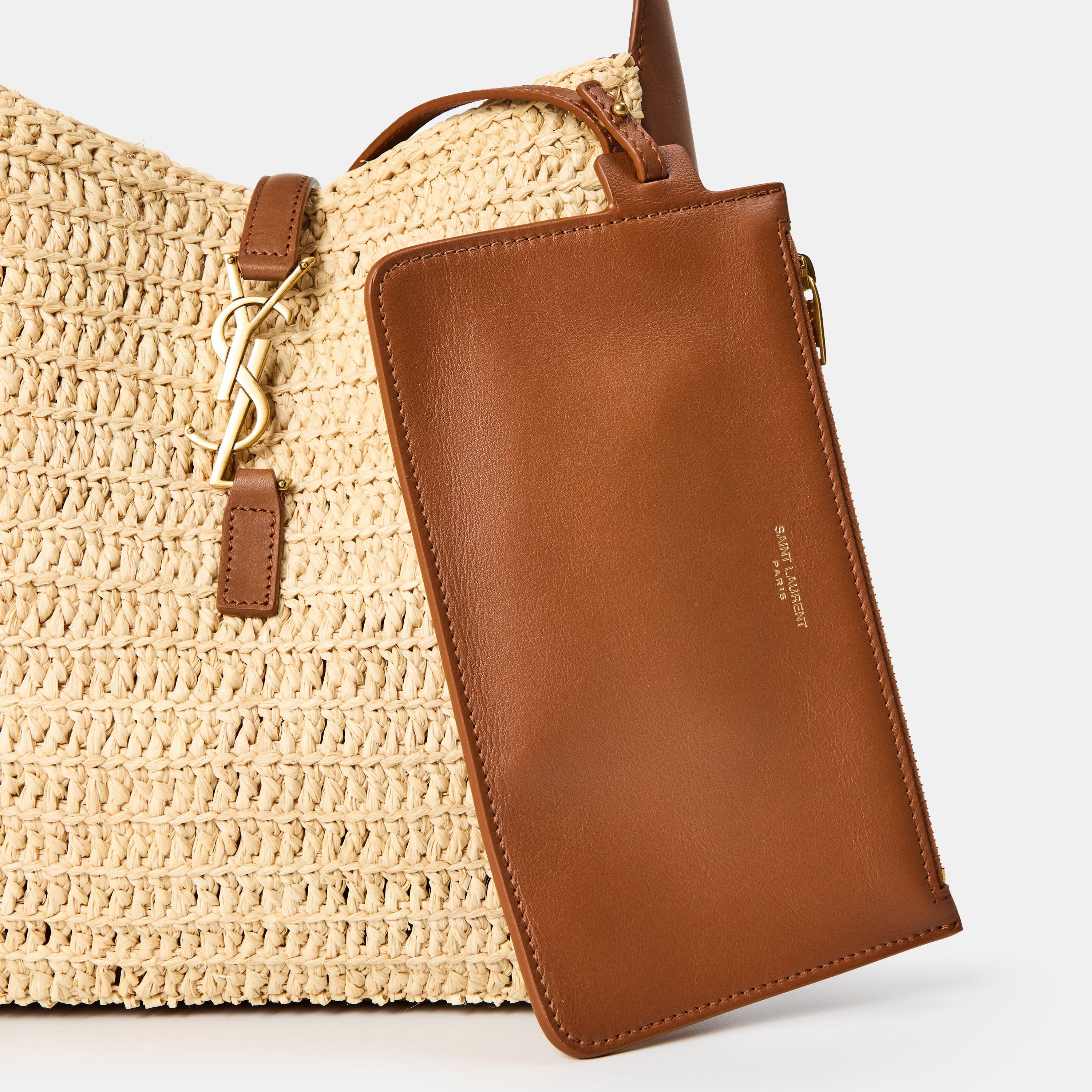 Brown/Brick - Saint Laurent - Women's Le Raffia Hobo Bag - 4