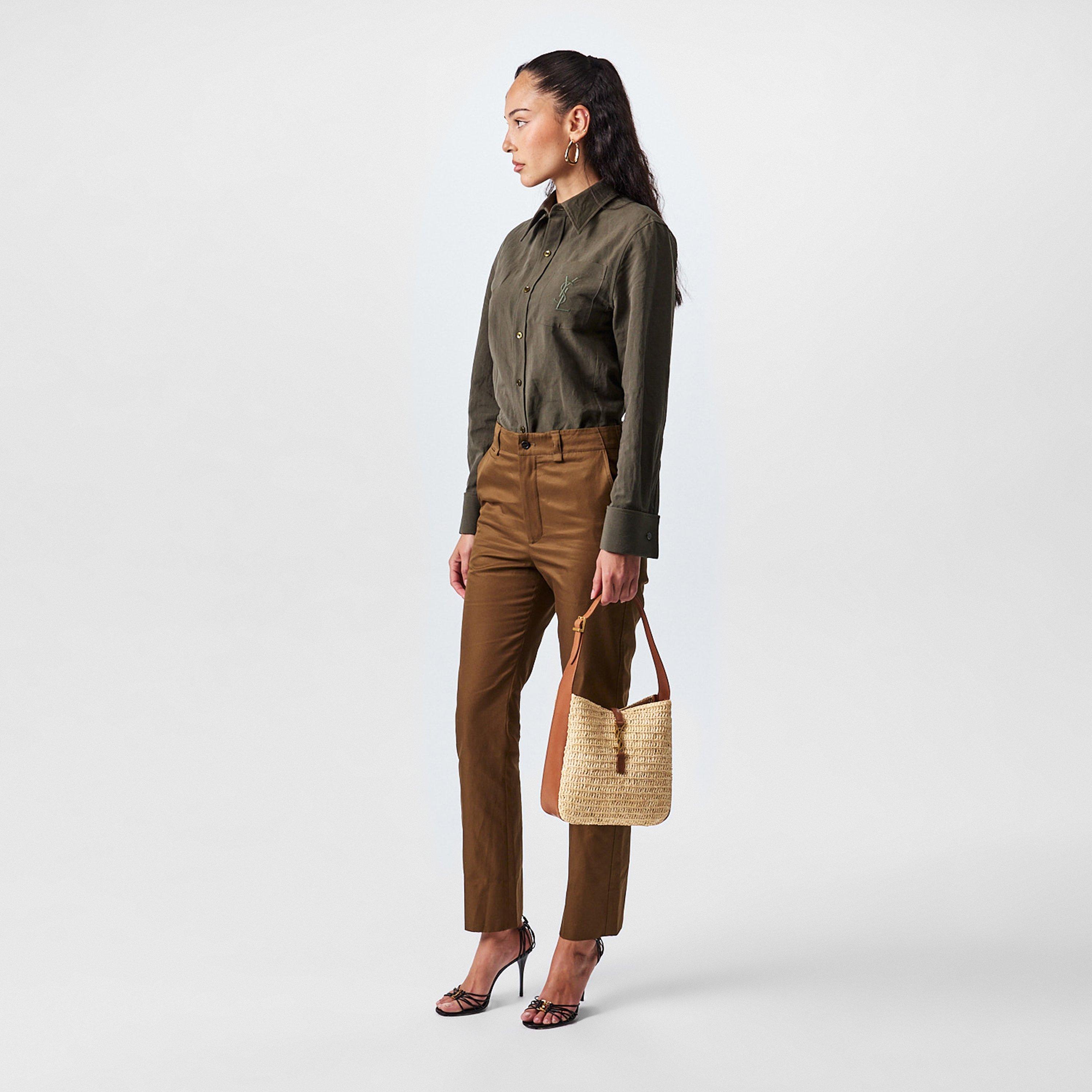 Brown/Brick - Saint Laurent - Women's Le Raffia Hobo Bag - 6