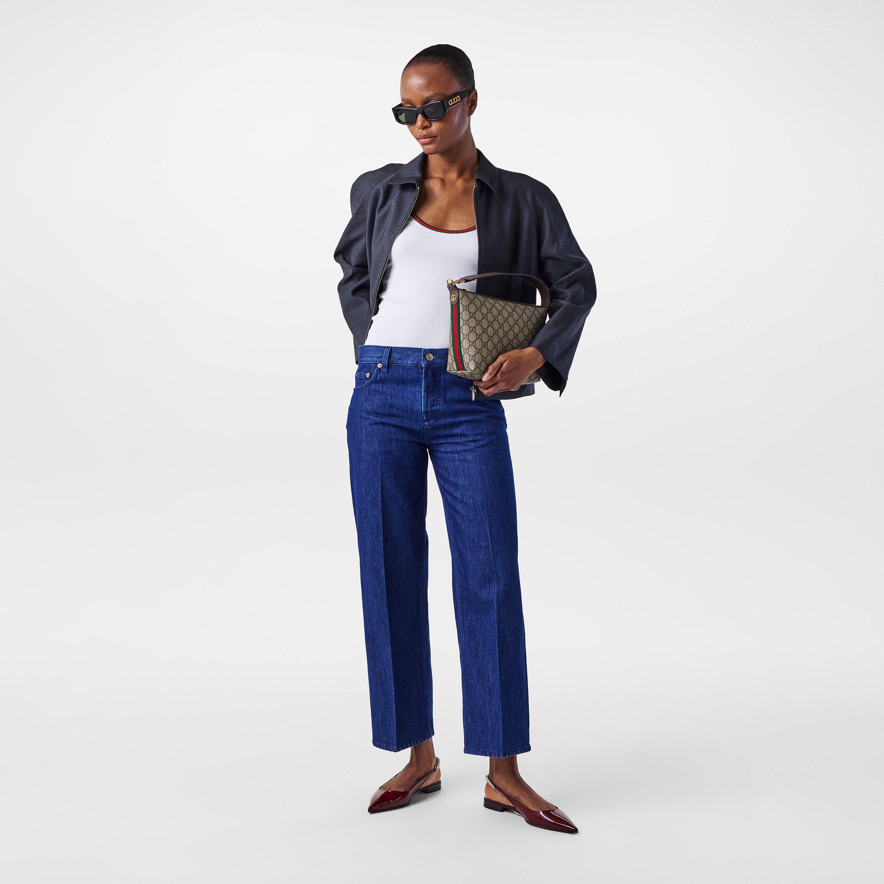 Beige Ebony - Gucci - Ophidia Mini Hobo Bag - 6