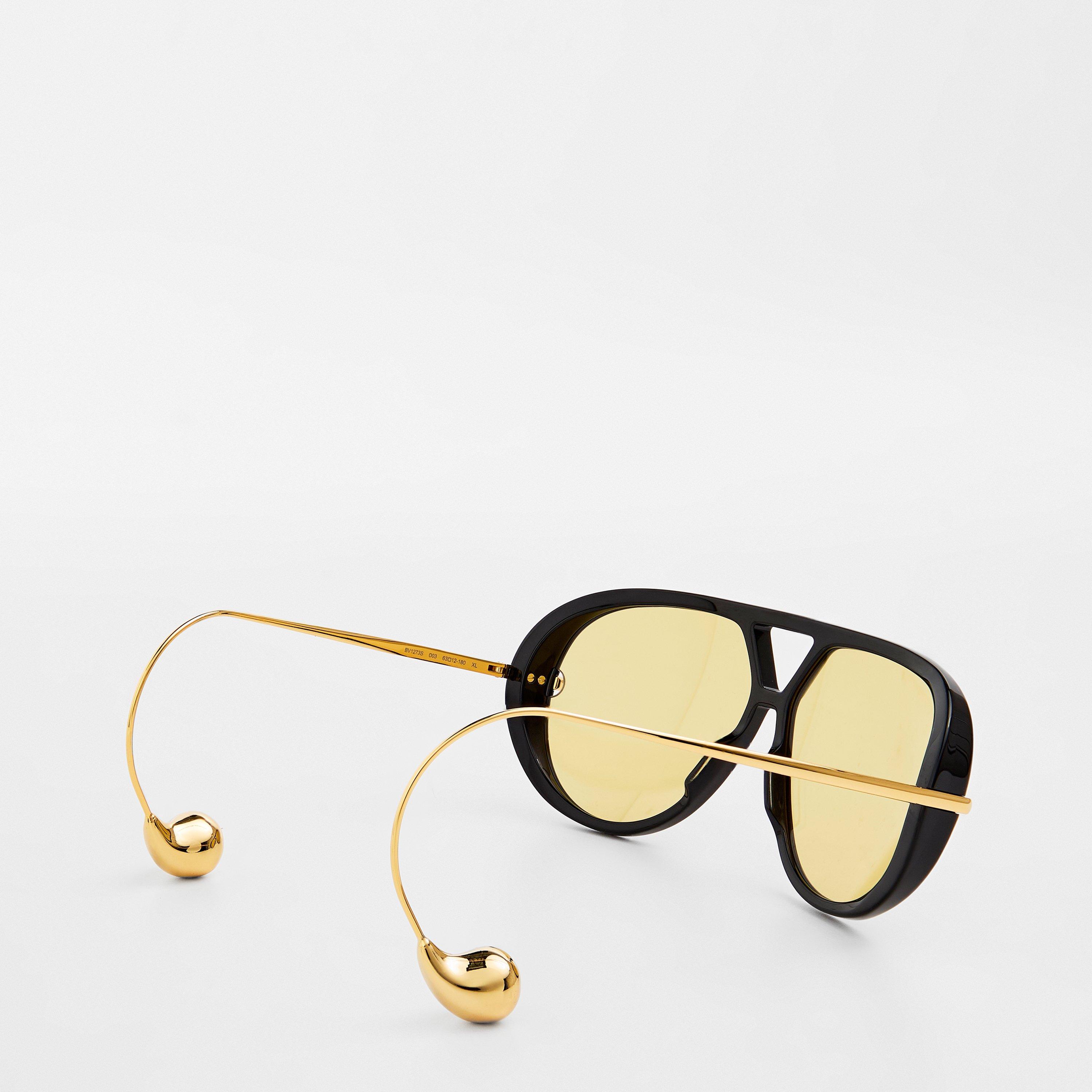 Black/Gold - Bottega Veneta - Drop Aviator Sunglasses - 2