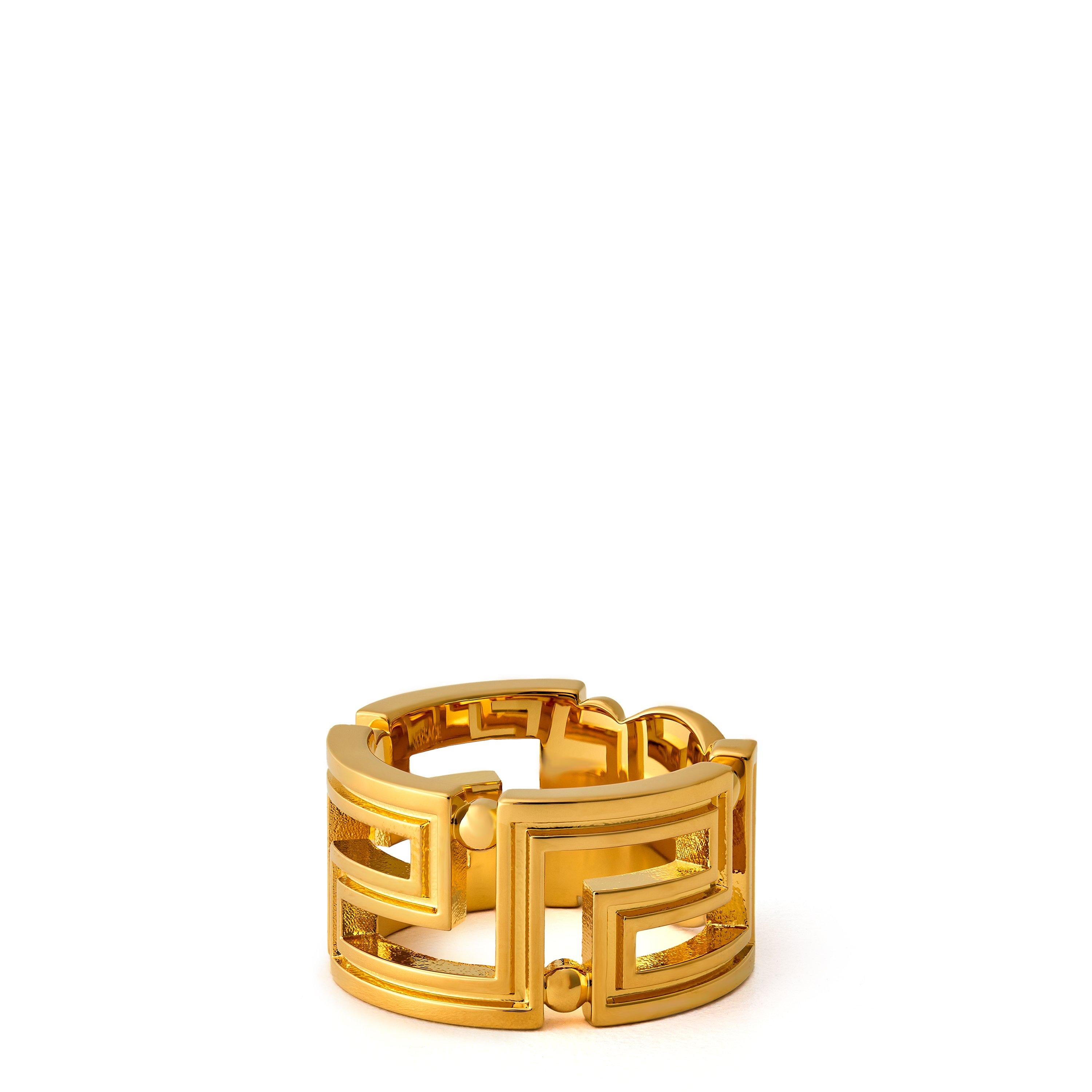 Versace Gold - Versace - Men's Medusa Greca Chain Ring - 2