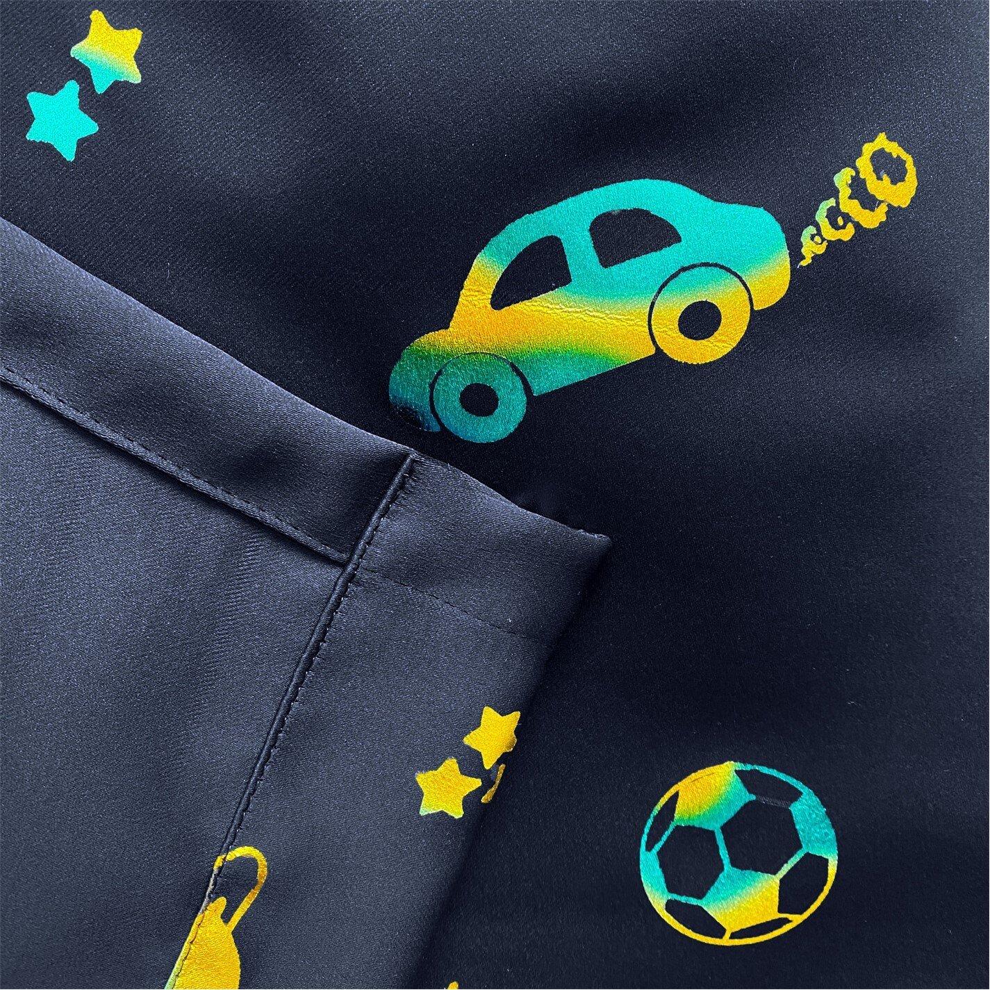 Blue - Enhanced Living - Infinity Room Darkening Children's Eyelet Curtains - 4