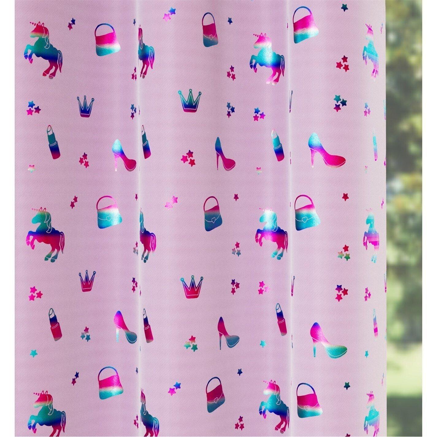 Pink - Enhanced Living - Charm Room Darkening Childrens Eyelet Curtains - 3