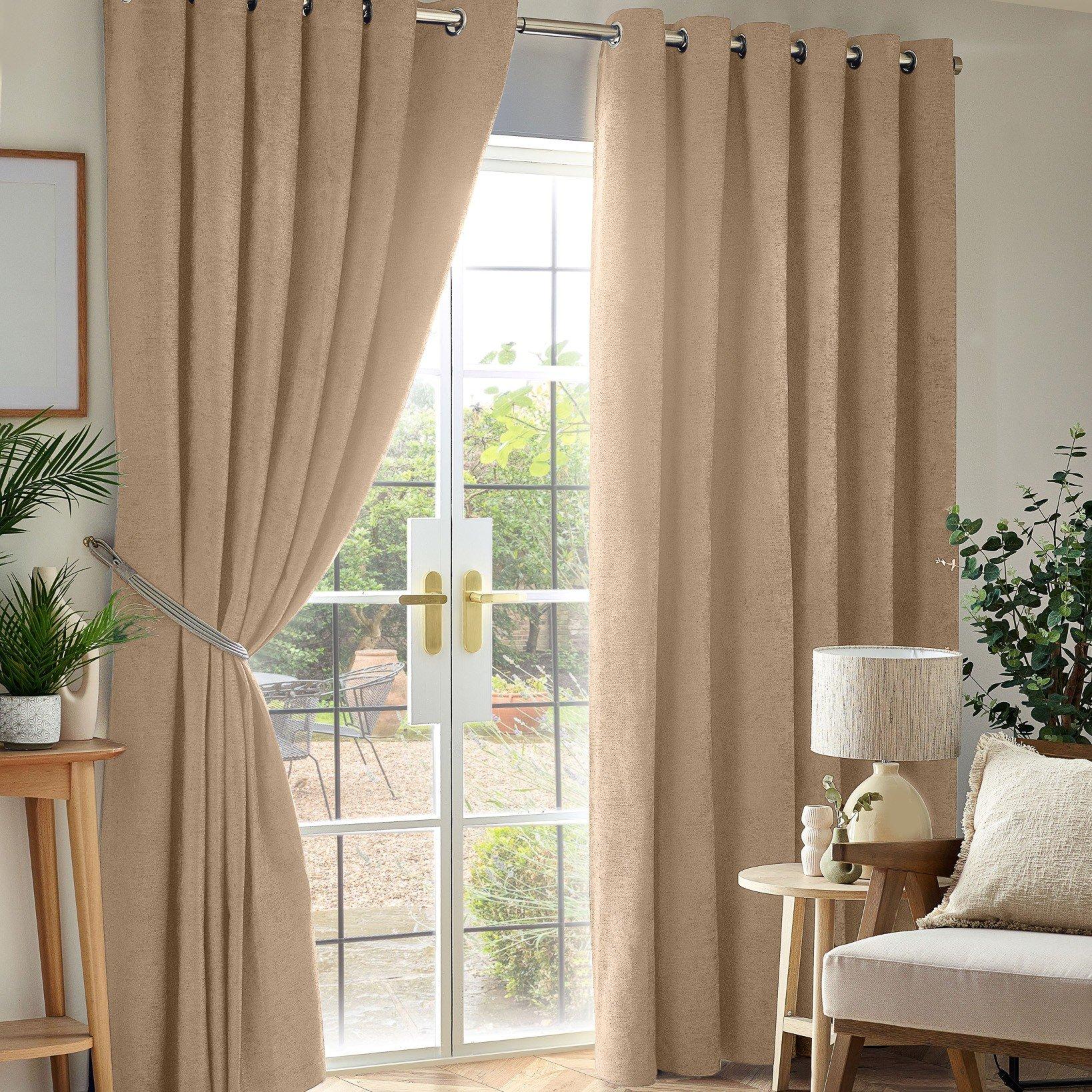 Chenille Blackout Ring Top Eyelet Curtains