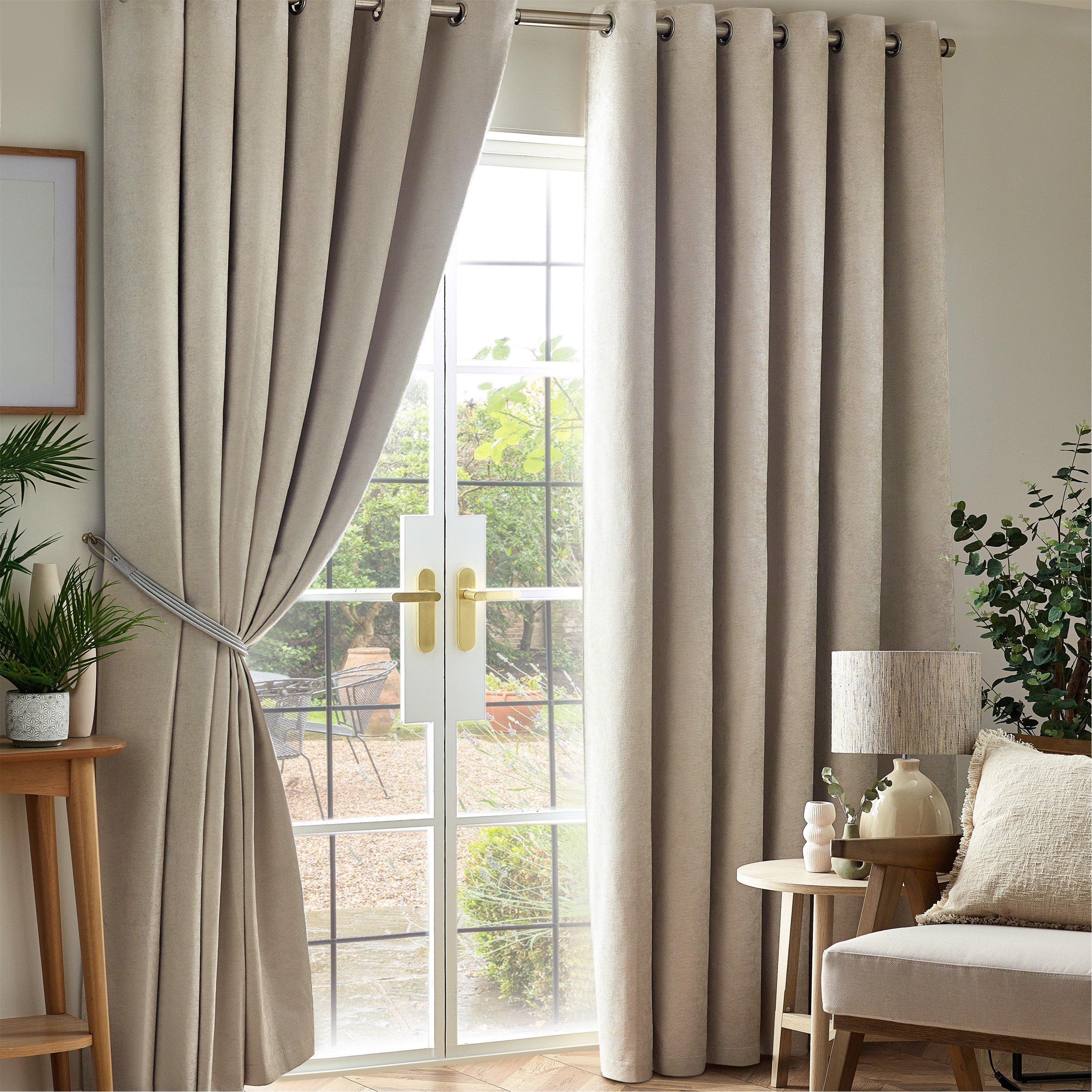 Chenille Blackout Ring Top Eyelet Curtains