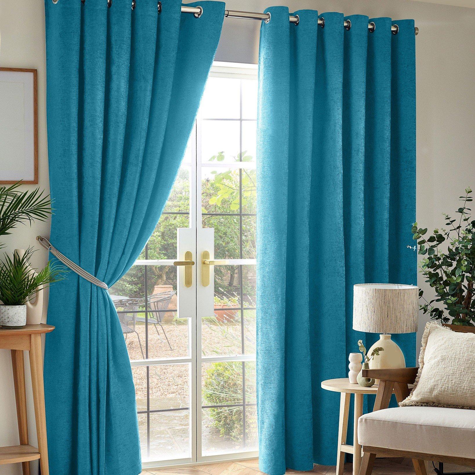 Chenille Blackout Ring Top Eyelet Curtains