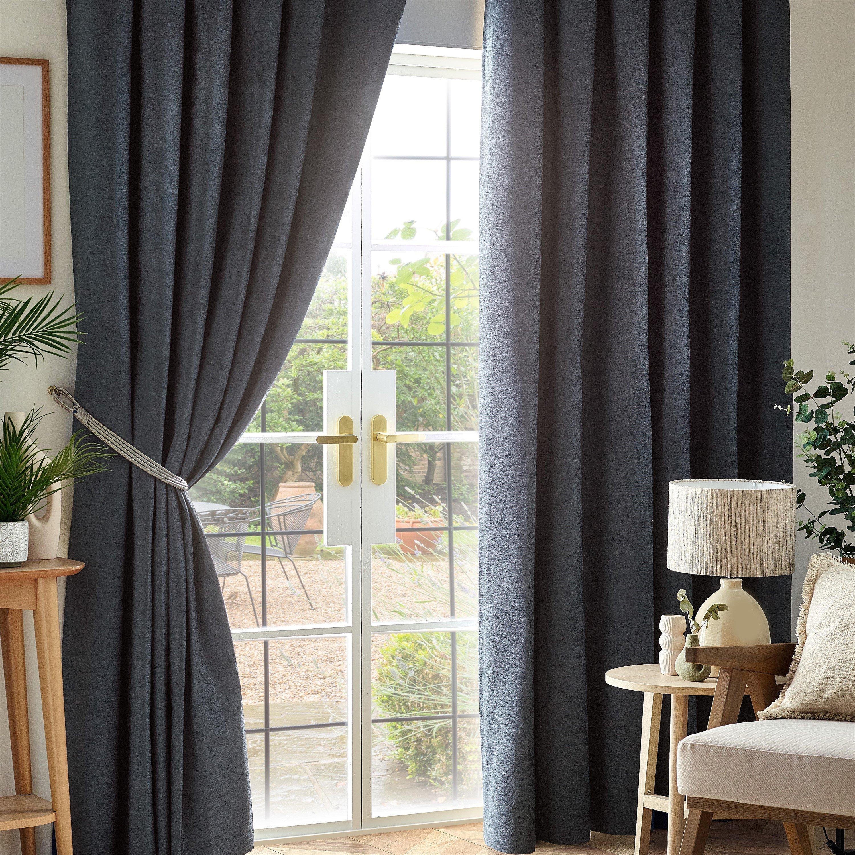 Chenille Blackout Pencil Pleat Top Curtains