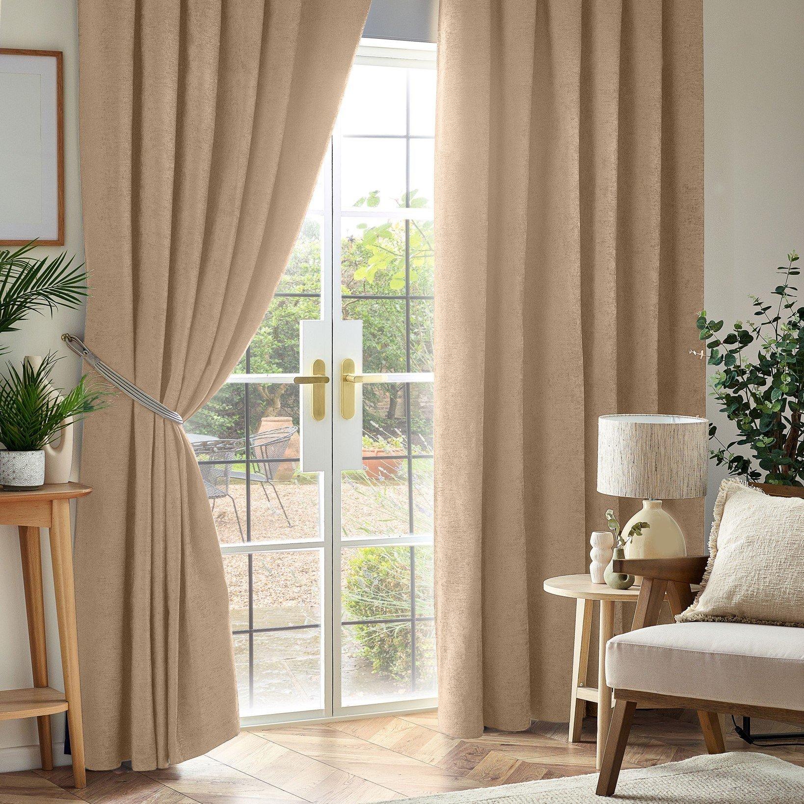 Chenille Blackout Pencil Pleat Top Curtains