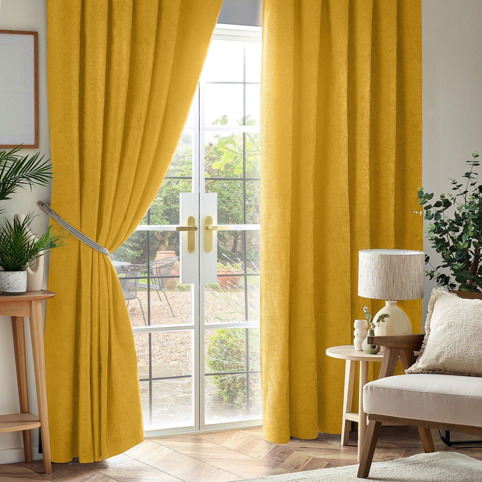 Chenille Blackout Pencil Pleat Top Curtains