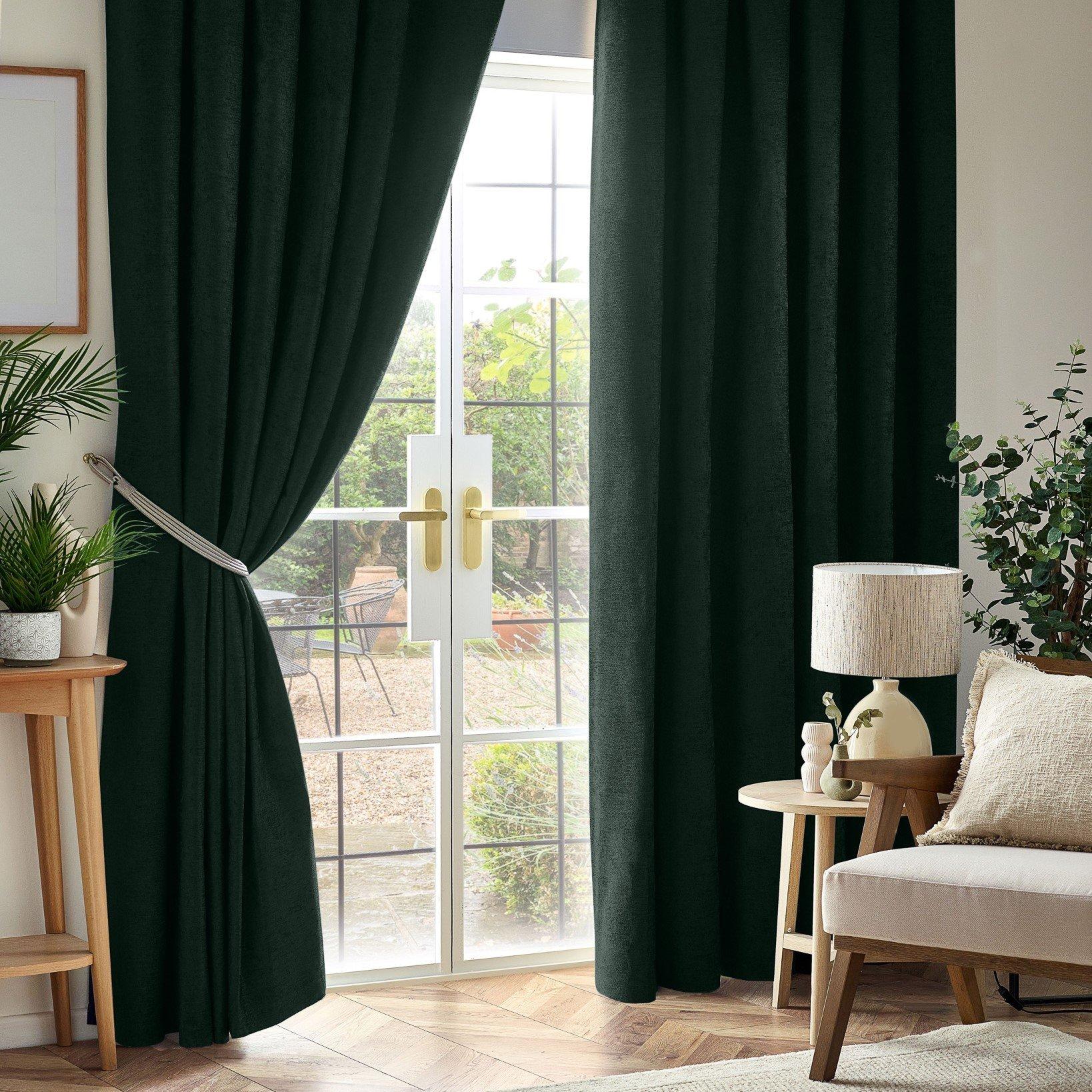 Chenille Blackout Pencil Pleat Top Curtains