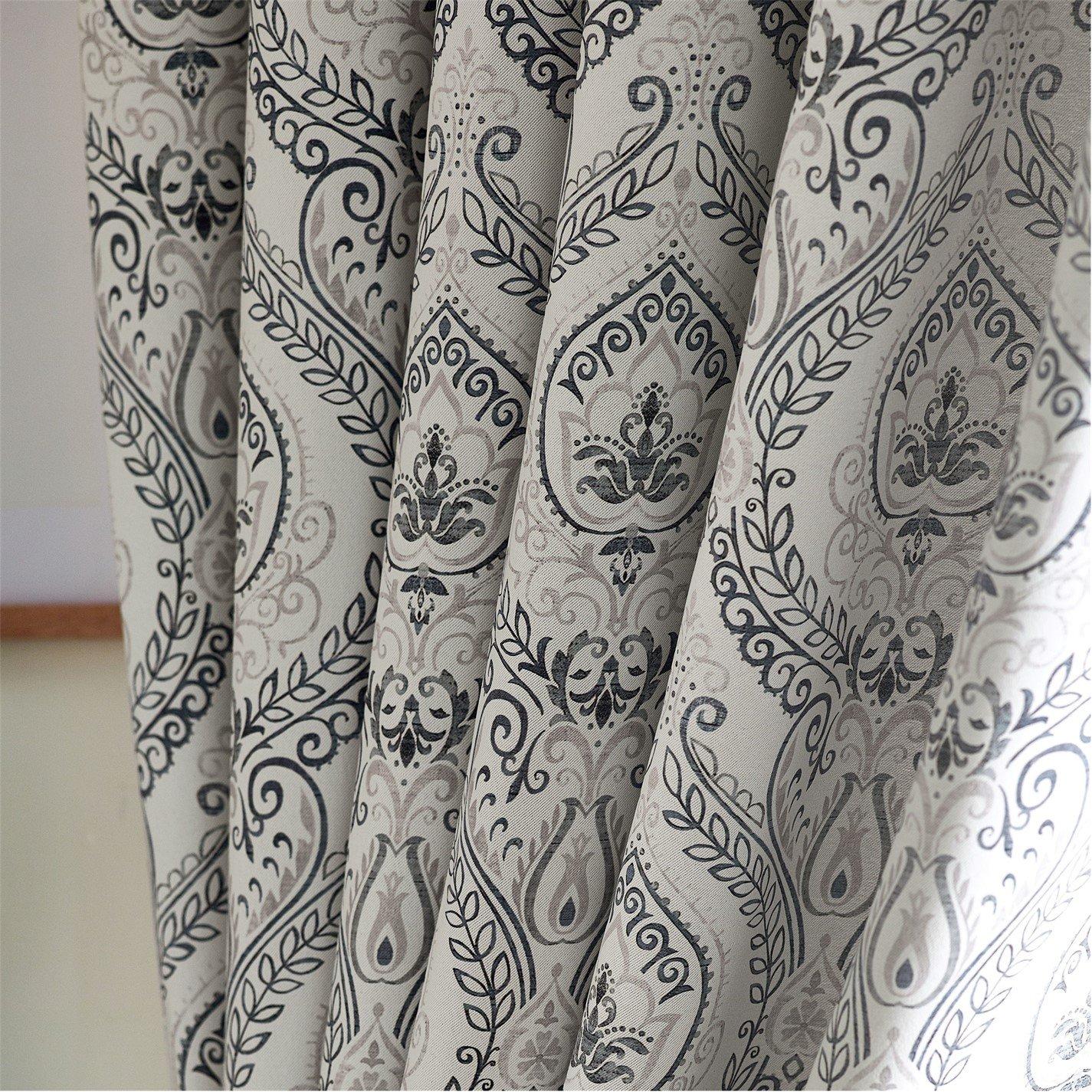 Silver - Alan Symonds - Victoria Room Darkening Ring Top Curtains - 3