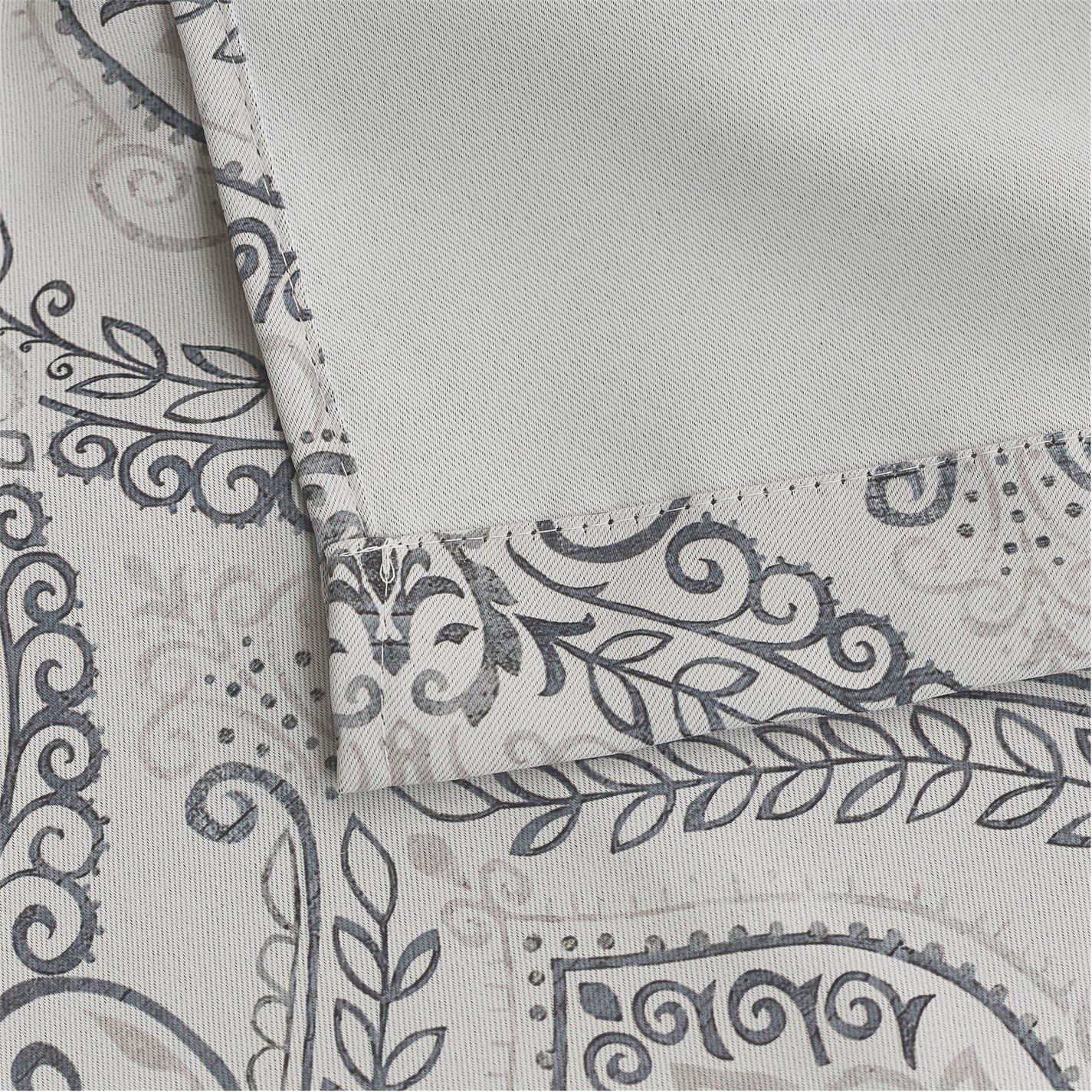 Silver - Alan Symonds - Victoria Room Darkening Ring Top Curtains - 4