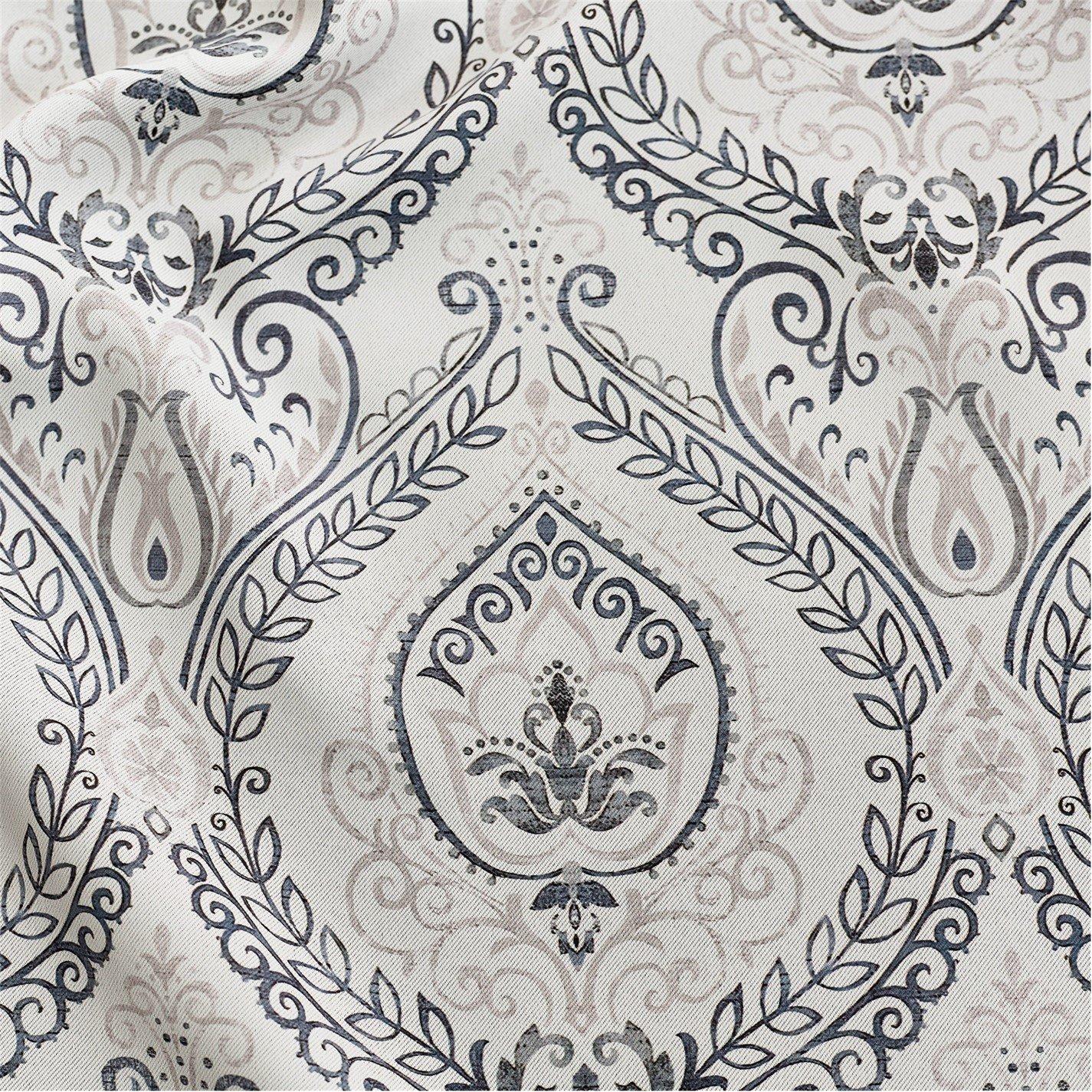 Silver - Alan Symonds - Victoria Room Darkening Ring Top Curtains - 5