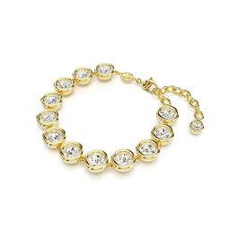 Swarovski Imber Tennis Bracelet, Round Cut, White, Gold Tone Plated