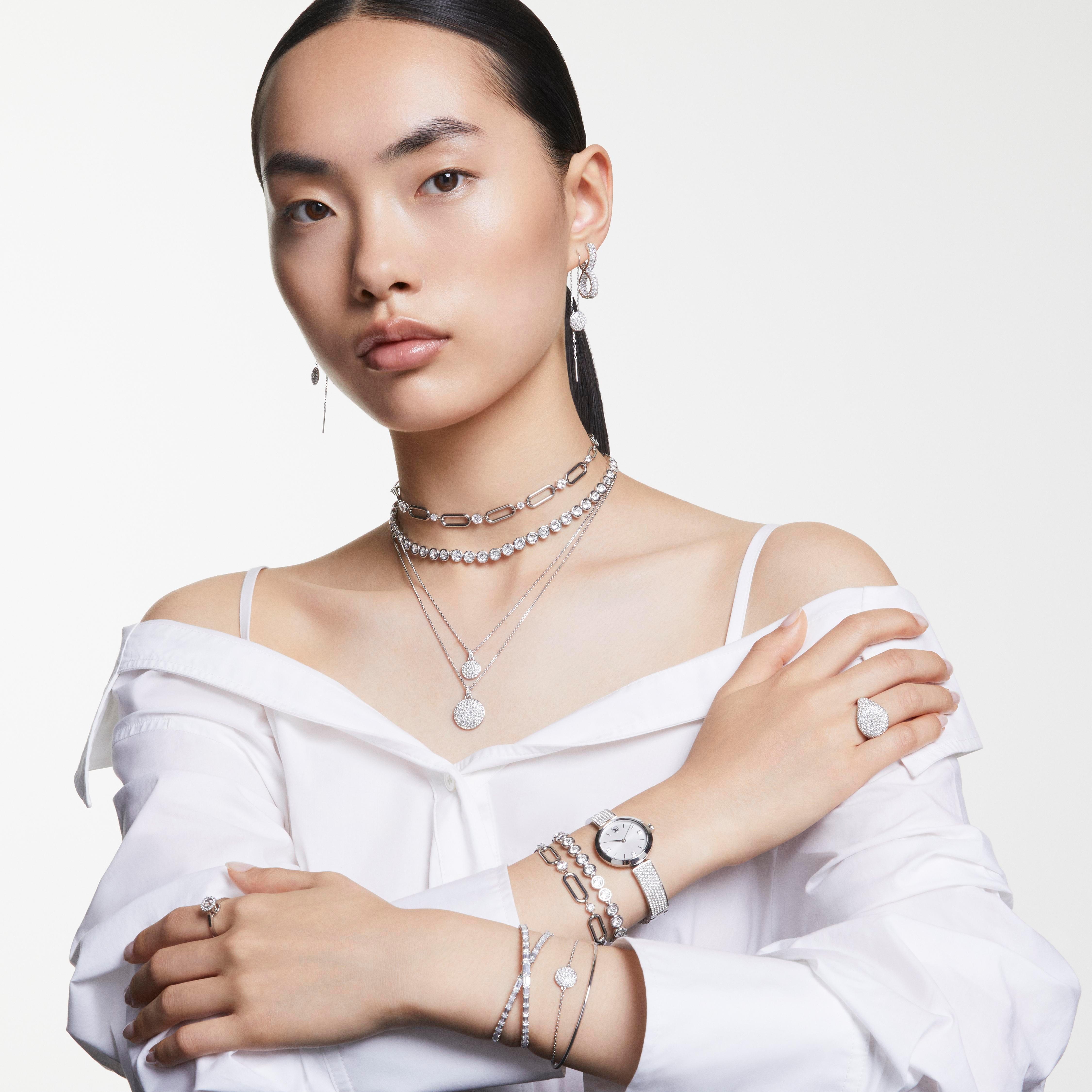 Cry/Rhs - Swarovski - Sublima Cocktail Ring, White, Rhodium Plated - 2