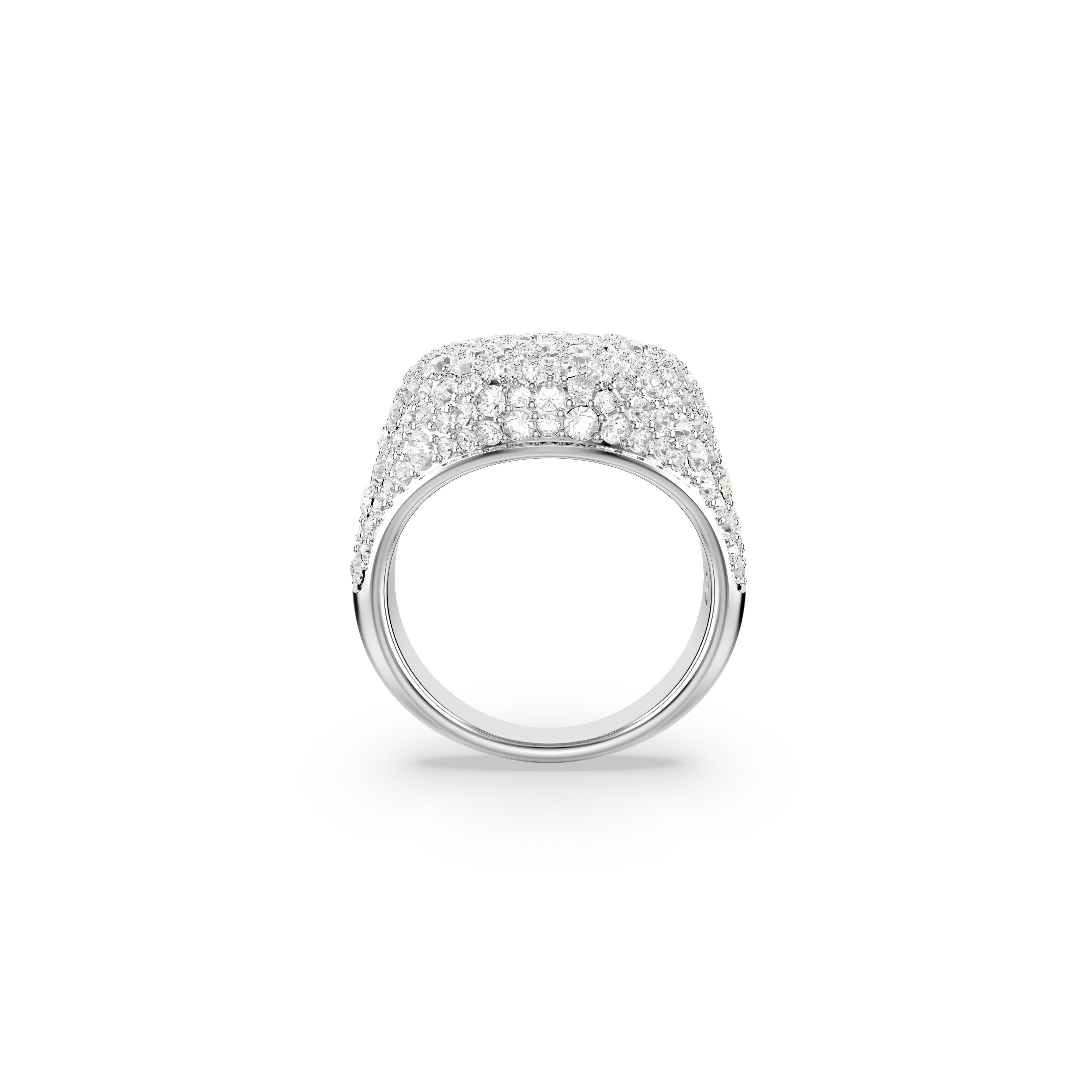 Cry/Rhs - Swarovski - Sublima Cocktail Ring, White, Rhodium Plated - 6