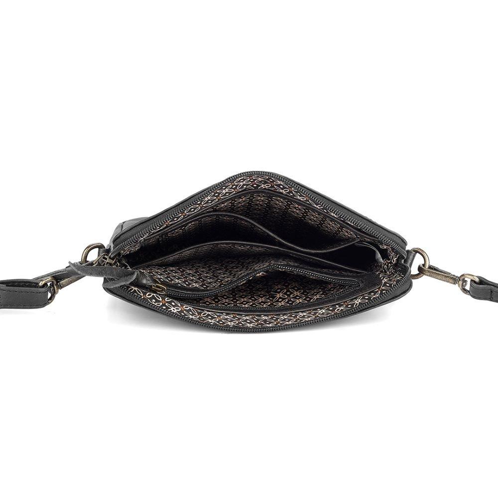 Black - PRIMEHIDE Leather - Washed Cancun Small Crossbody Bag Sofia - 3