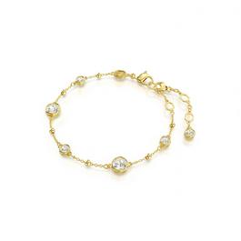 Swarovski Imber Bracelet, Round Cut, Scattered Design, White, Gold Tone Plated