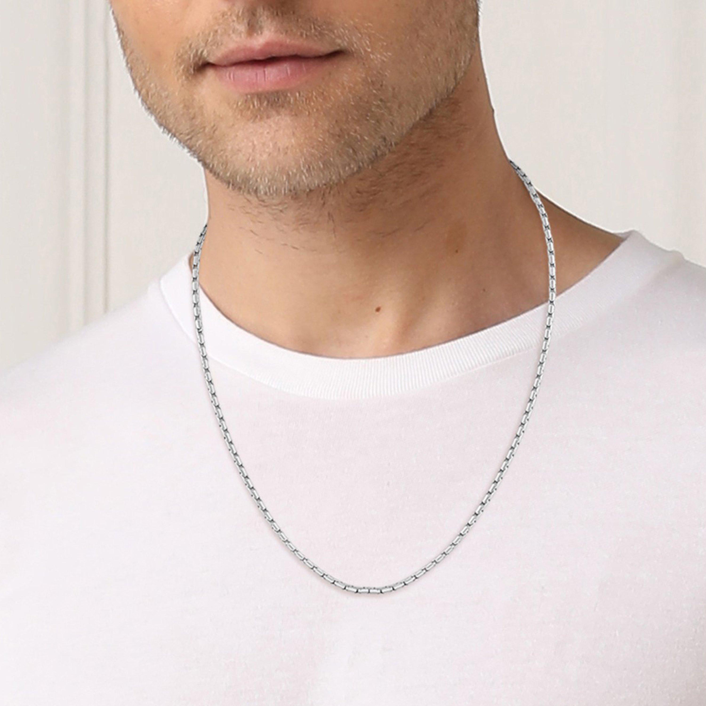 Silver - Boss - Men's Evan Chain Stainless Steel Necklace - 3