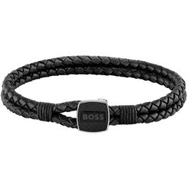 Boss Gents BOSS Seal Braided Leather Bracelet