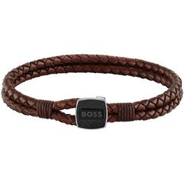 Boss Gents BOSS Seal Braided Leather Bracelet