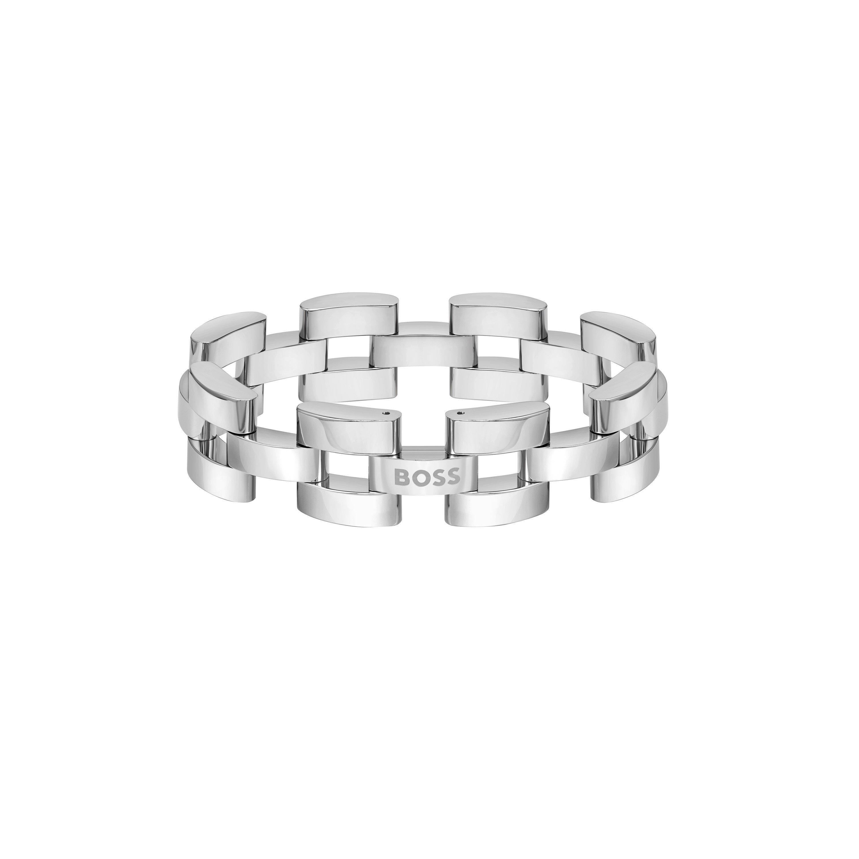 Silver - Boss - Men's Sway Chain Stainless Steel Bracelet - 1