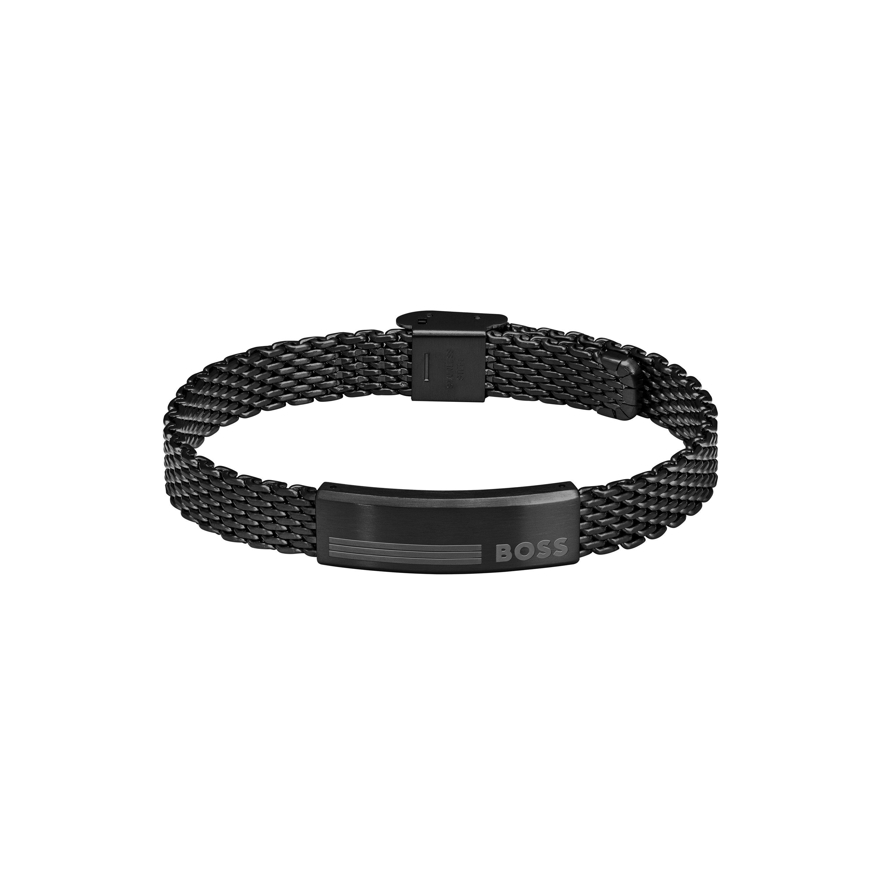 Boss Men's Alen Mesh Magnetic Closure Chain Bracelet - Black