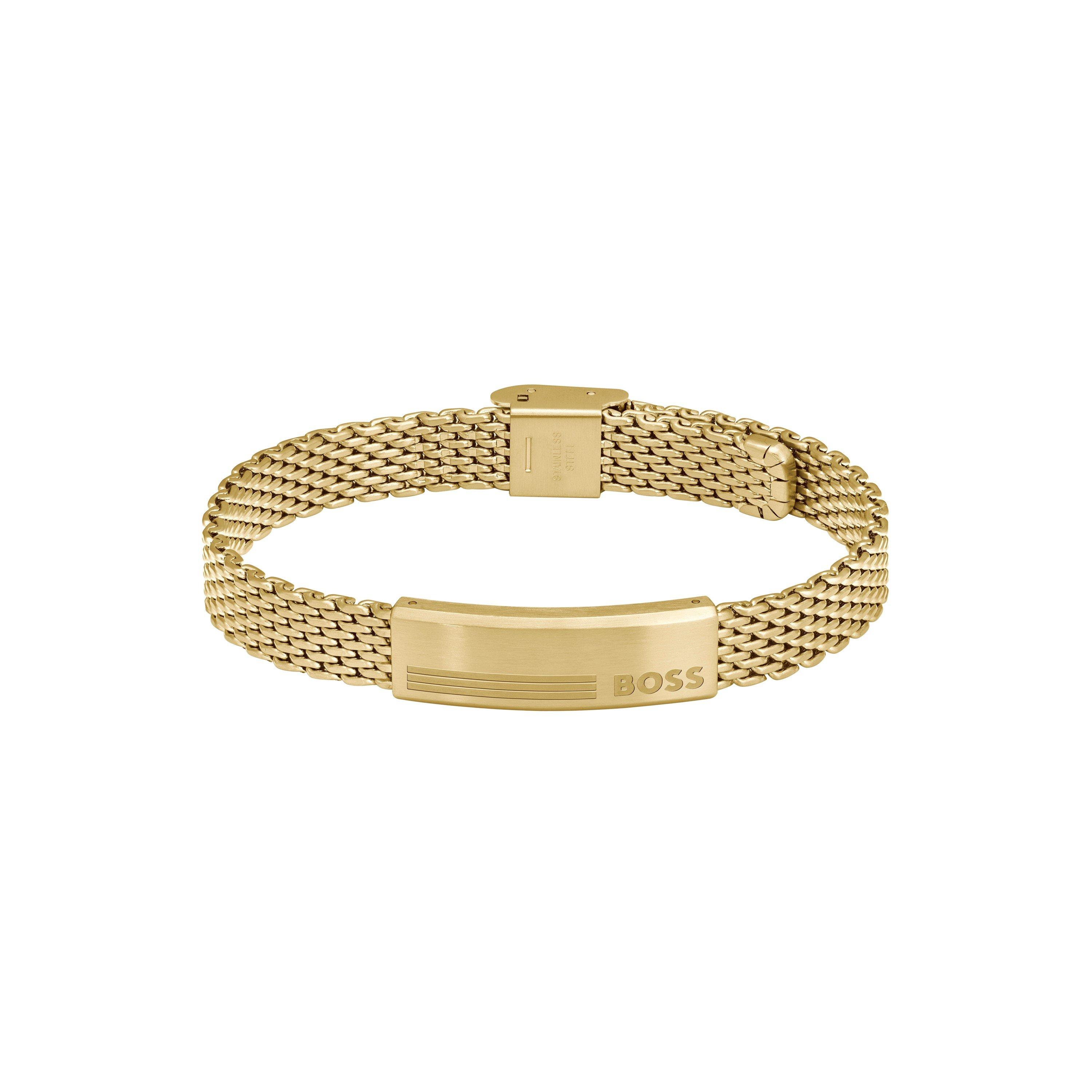 Boss Men's Alen Mesh Magnetic Closure Chain Bracelet - Gold