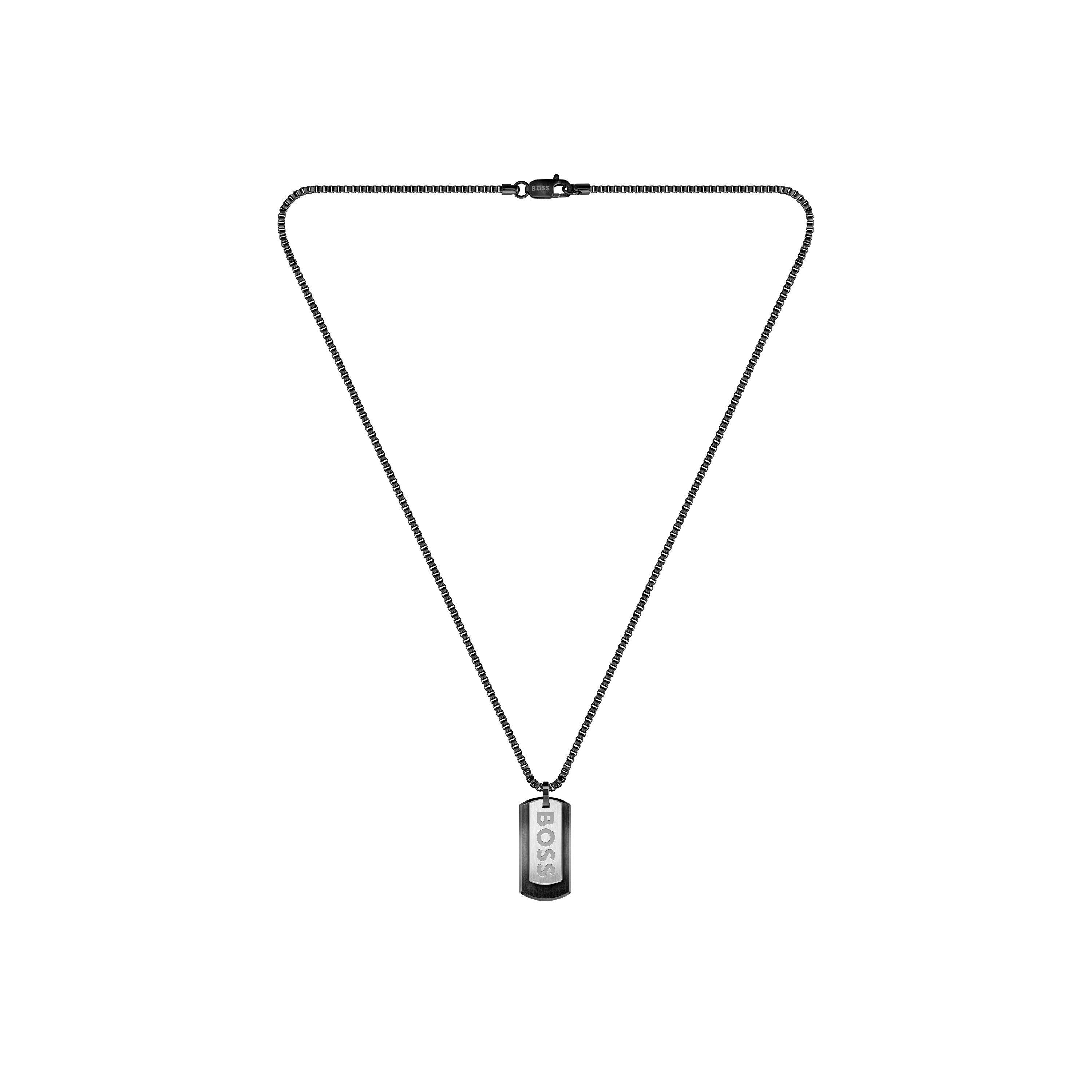 Black - Boss - Men's Devon Stainless Steel Pendant Necklace - 1