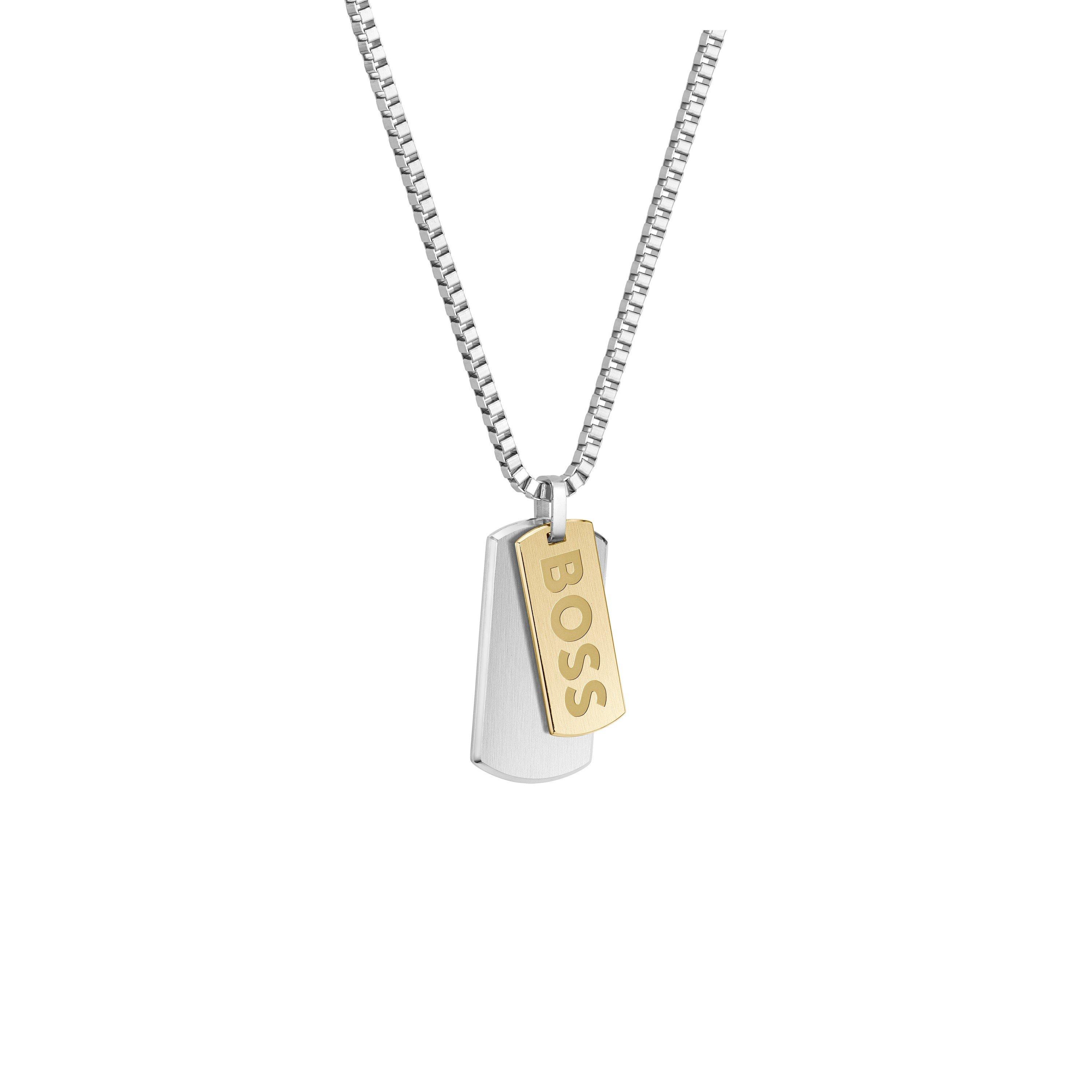 Boss Men's Devon Stainless Steel Pendant Necklace - Two Tone