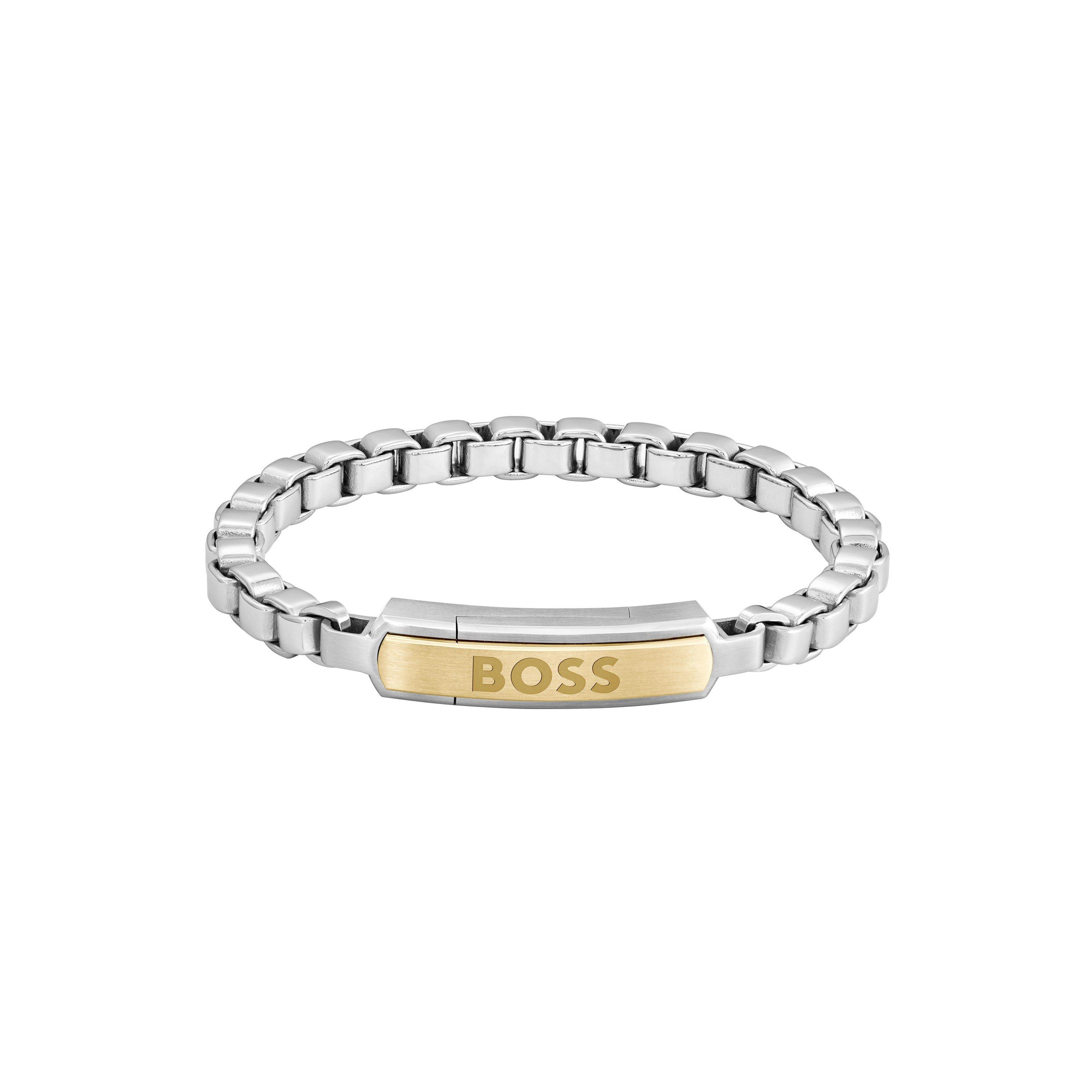 Boss Men's Devon Box Chain Magnetic Closure Bracelet - Two Tone